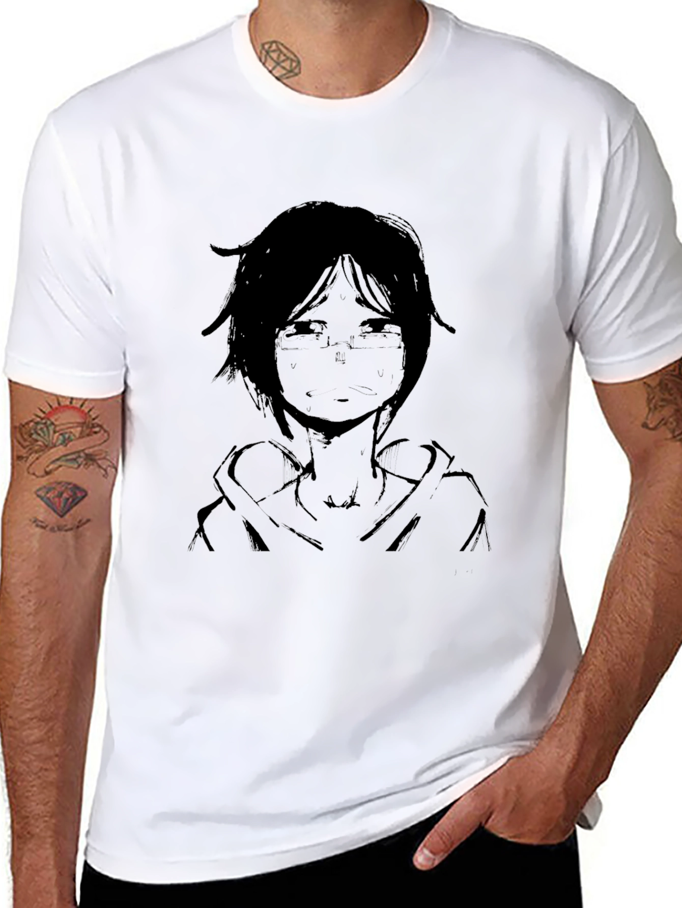 Anime Graphic Black T-Shirt