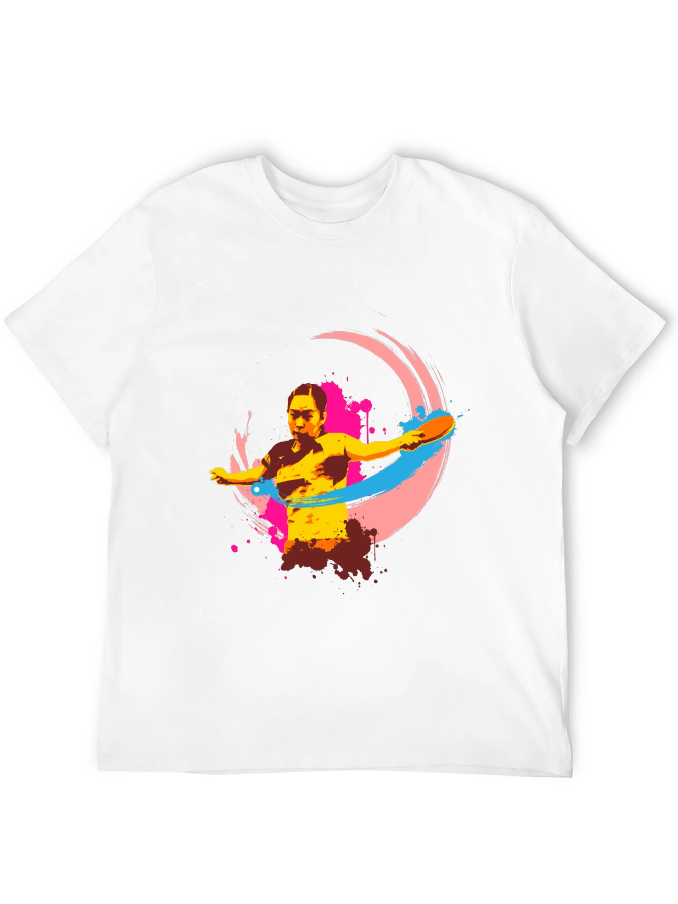 Ping Pong Player Graphic Tee - Black