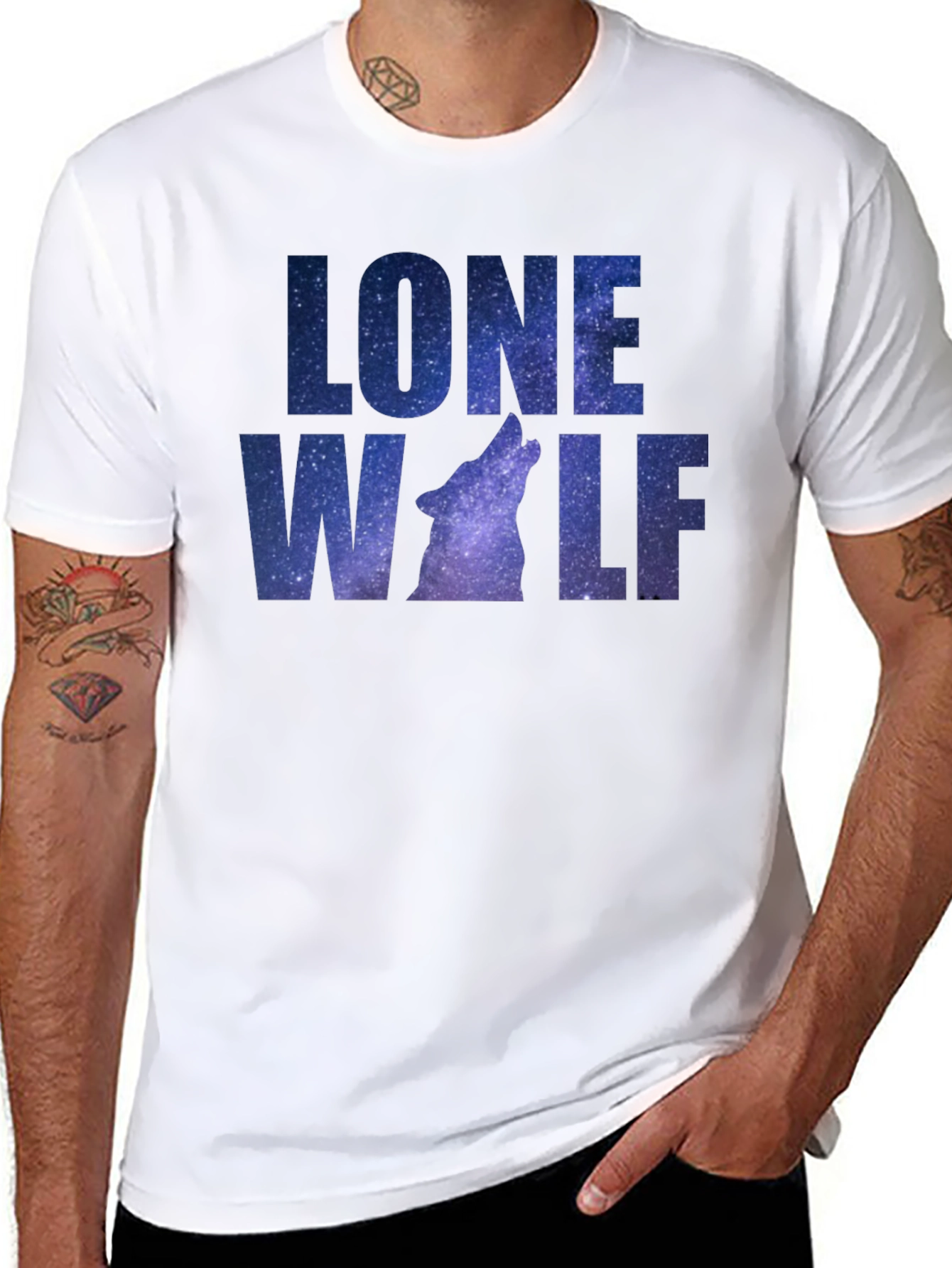 Lone Wolf Galaxy Graphic T-Shirt