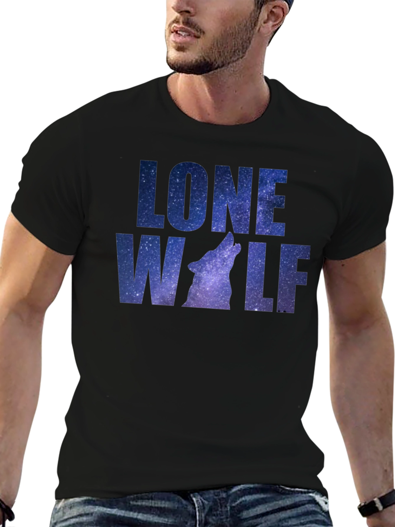 Lone Wolf Galaxy Graphic T-Shirt