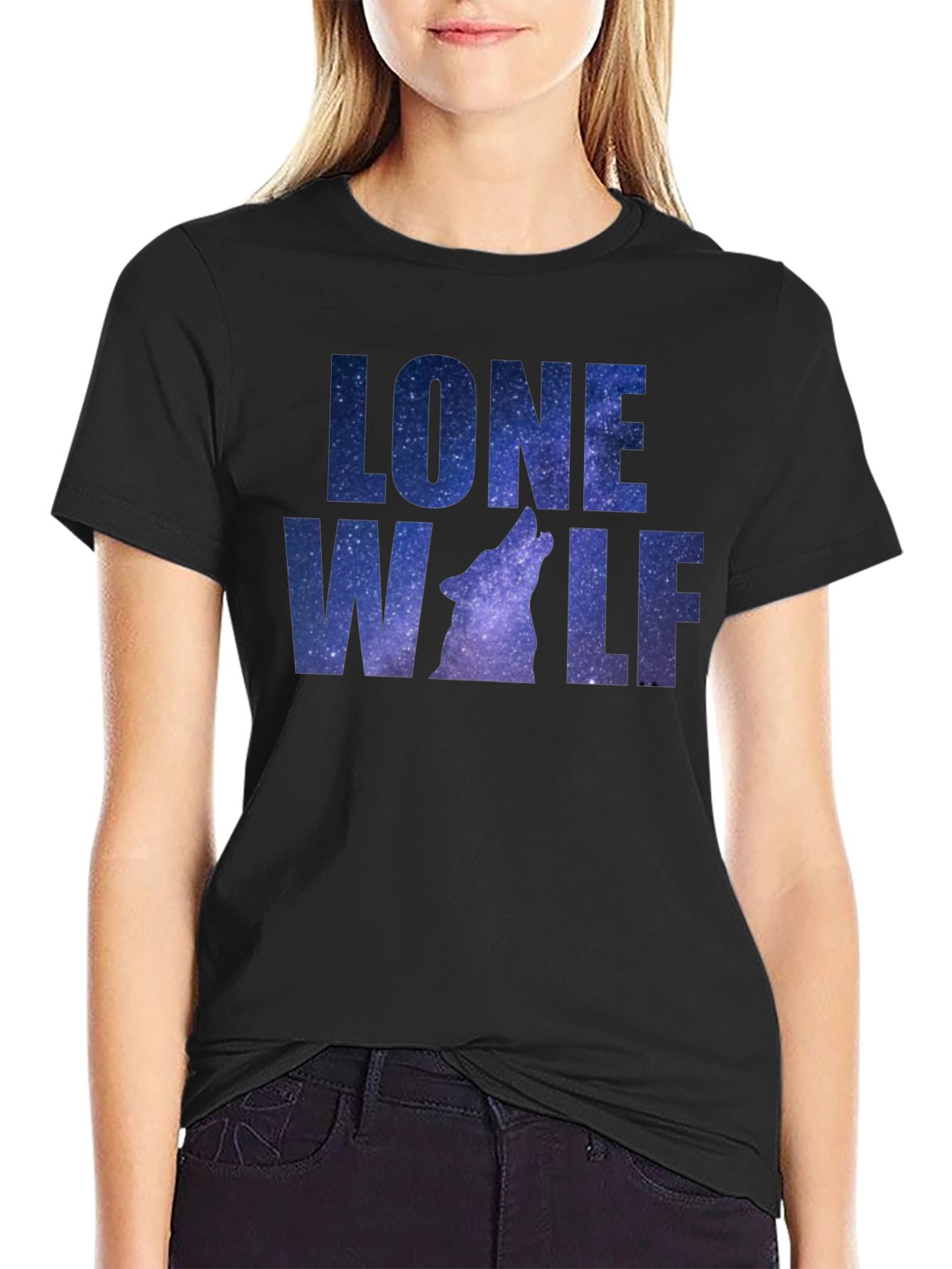 Lone Wolf Galaxy Graphic T-Shirt