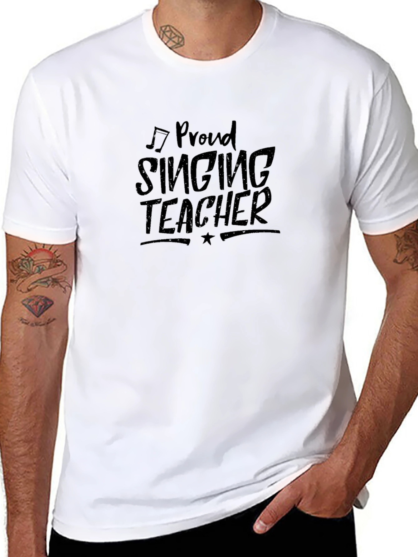 Proud Singing Teacher Black T-Shirt
