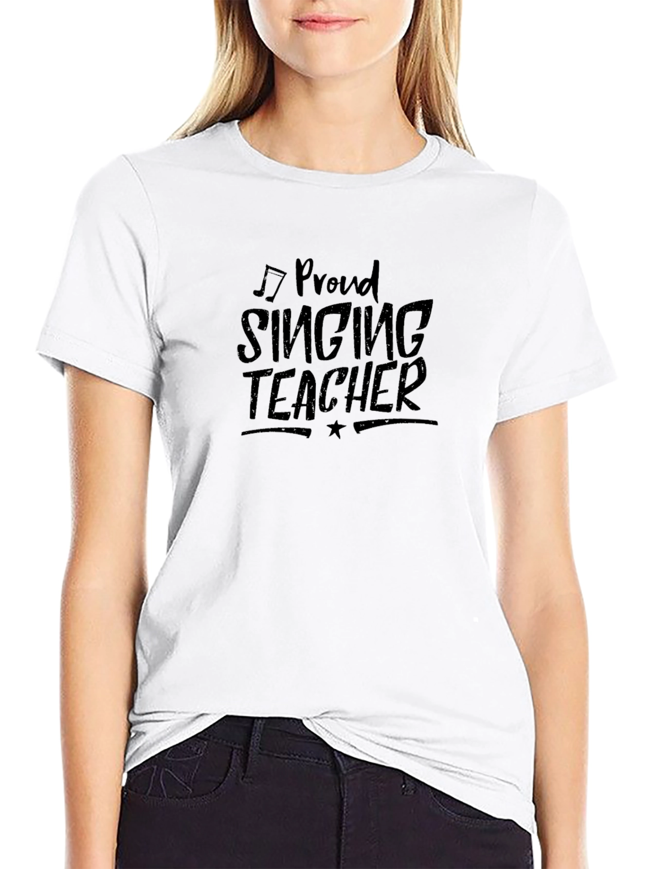 Proud Singing Teacher Black T-Shirt