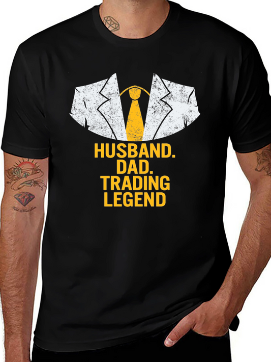 Husband Dad Trading Legend Black T-Shirt