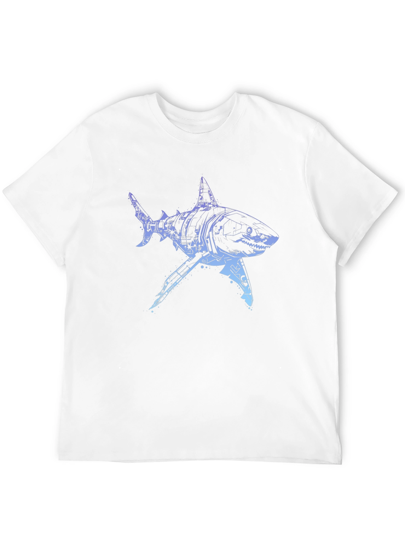 Cyber Shark Graphic Tee - Modern Style