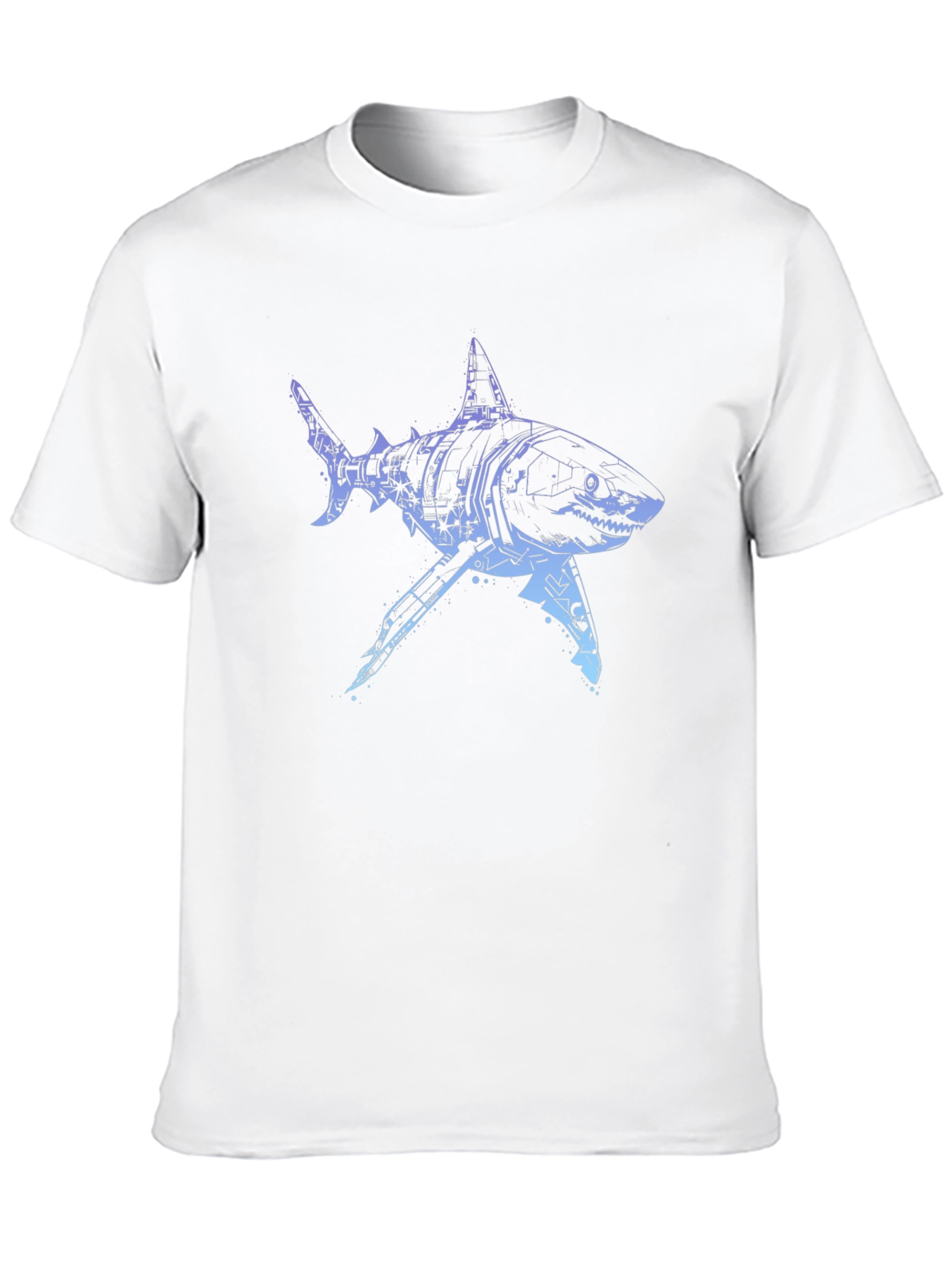 Cyber Shark Graphic Tee - Modern Style