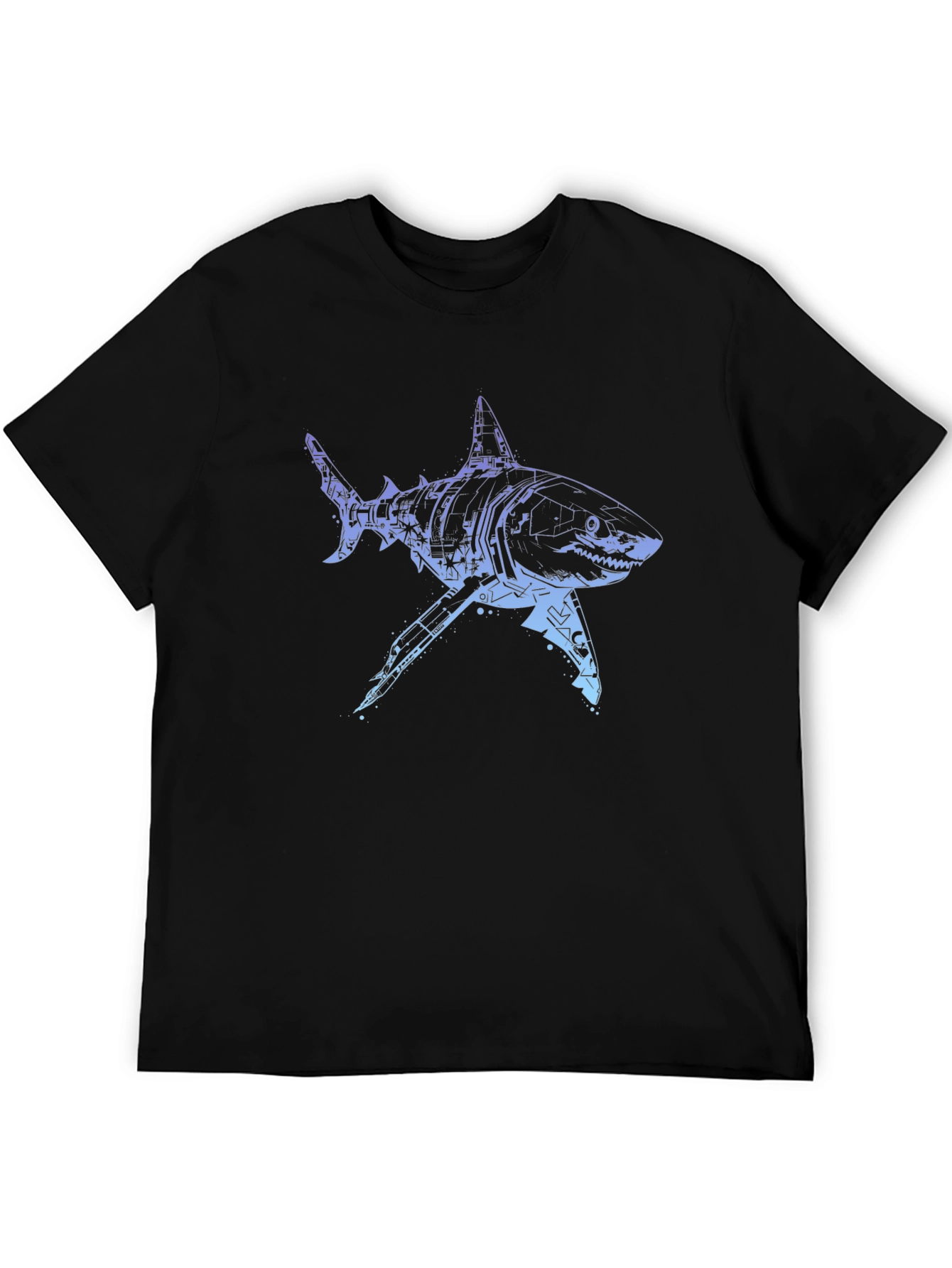 Cyber Shark Graphic Tee - Modern Style