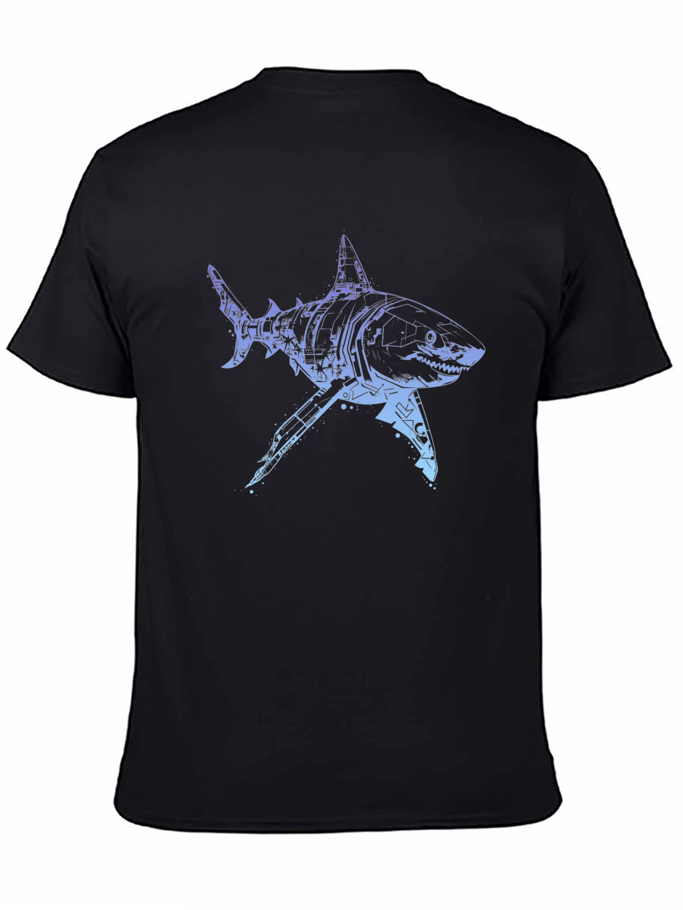 Cyber Shark Graphic Tee - Modern Style