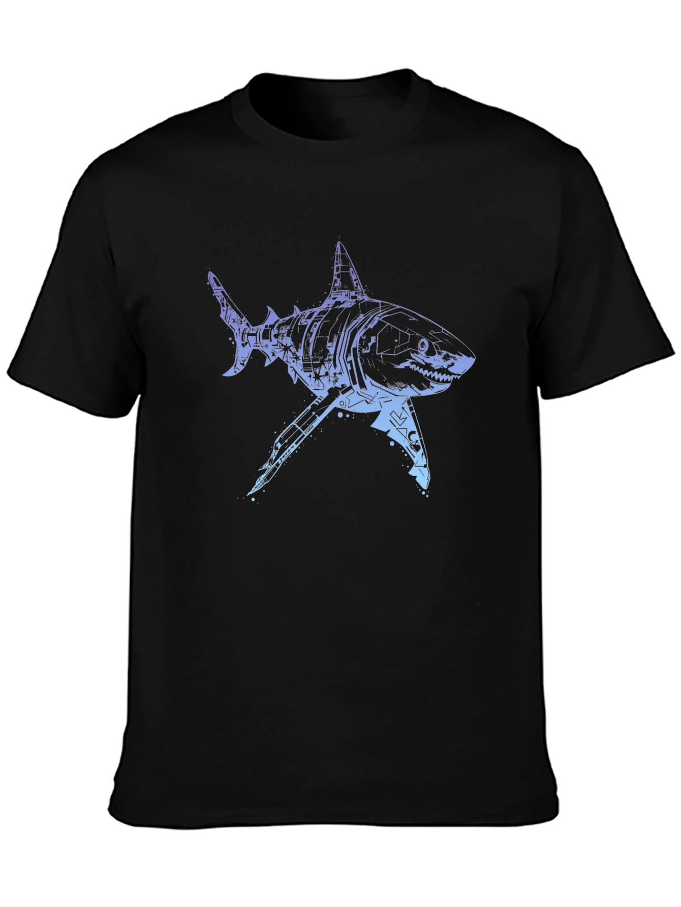 Cyber Shark Graphic Tee - Modern Style