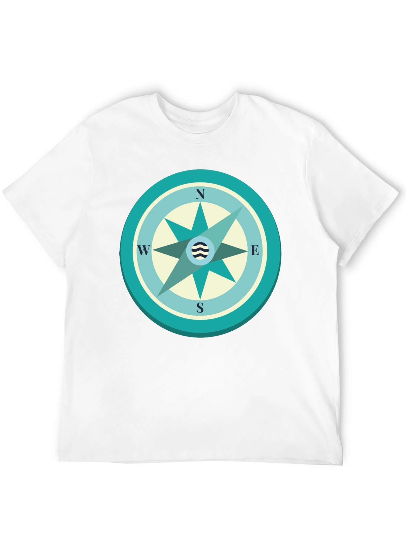 Nautical Compass Graphic Tee - Black Cotton T-Shirt