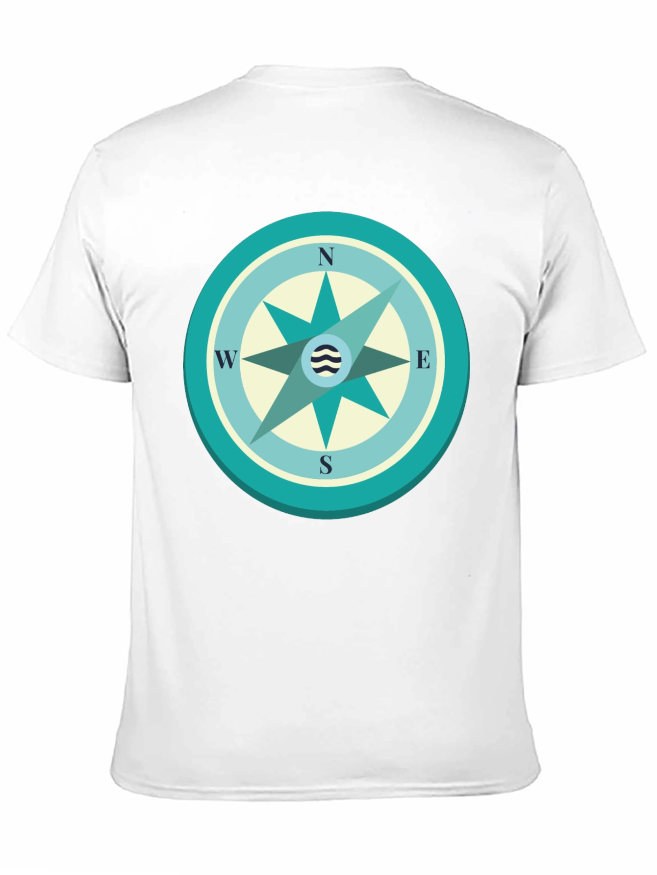 Nautical Compass Graphic Tee - Black Cotton T-Shirt