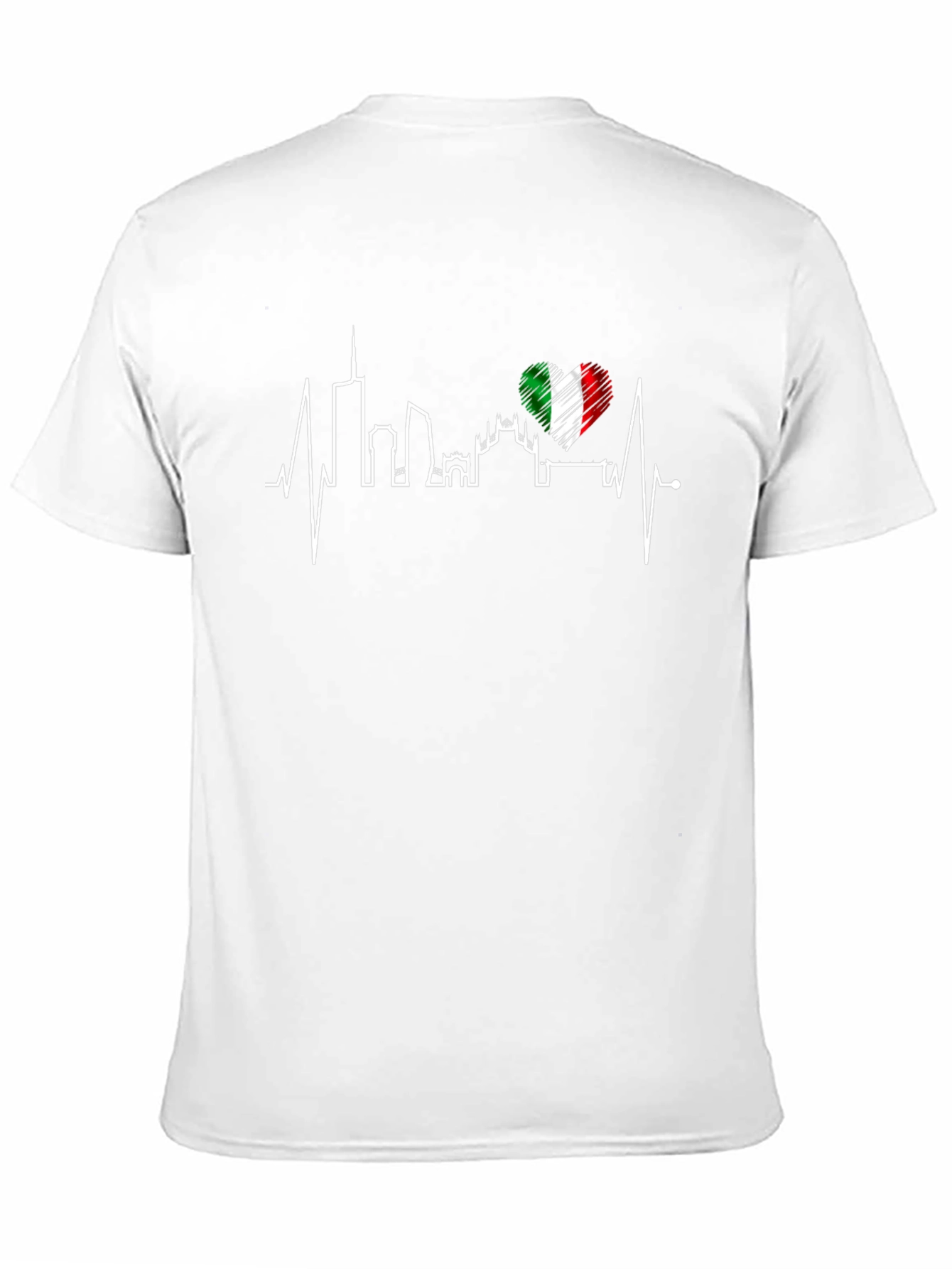 Milan Italy Heartbeat T-Shirt - Black