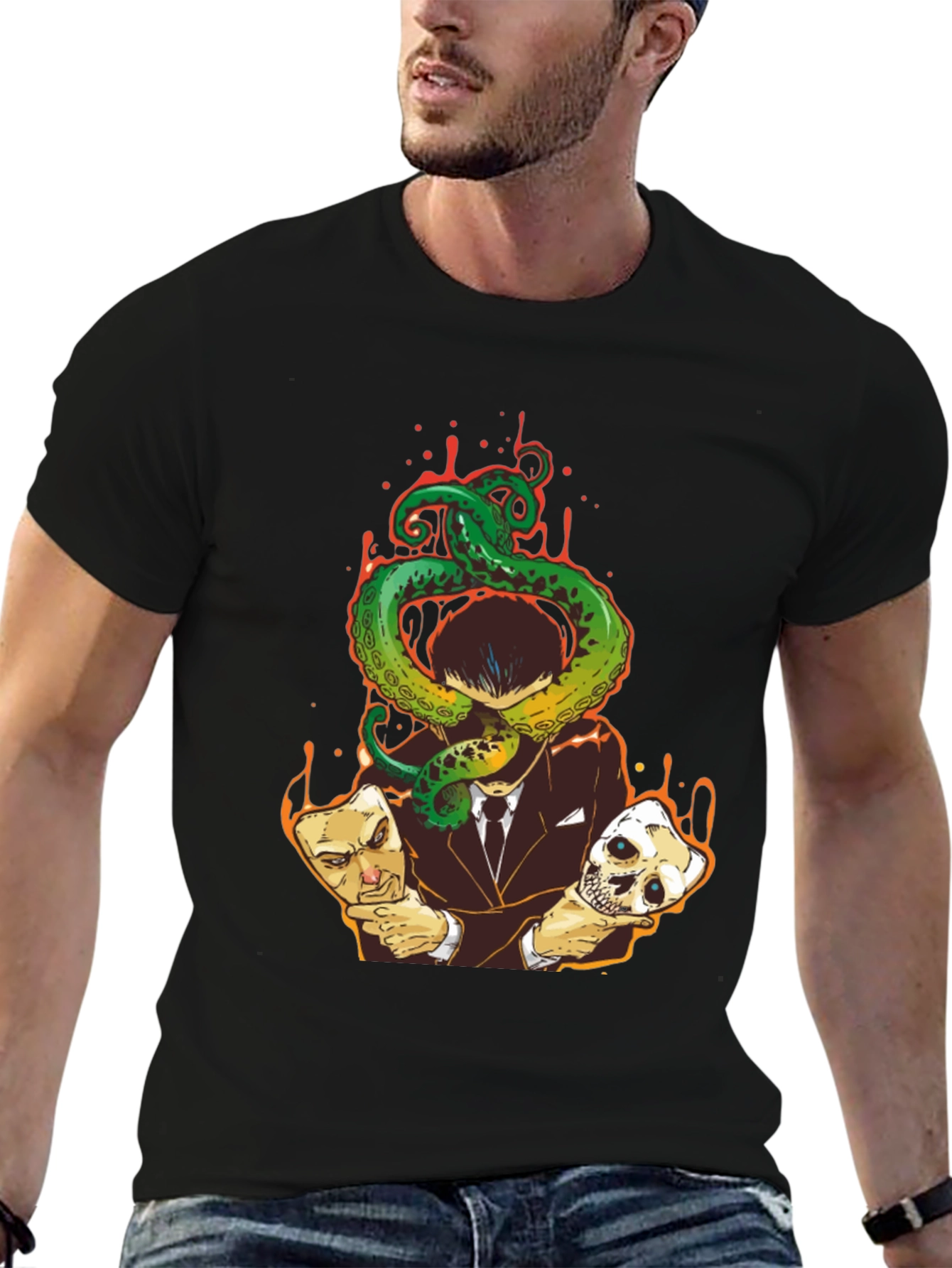 Octopus Masked Man Graphic Tee