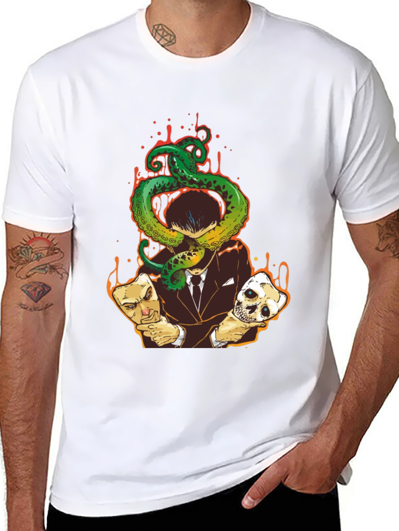 Octopus Masked Man Graphic Tee