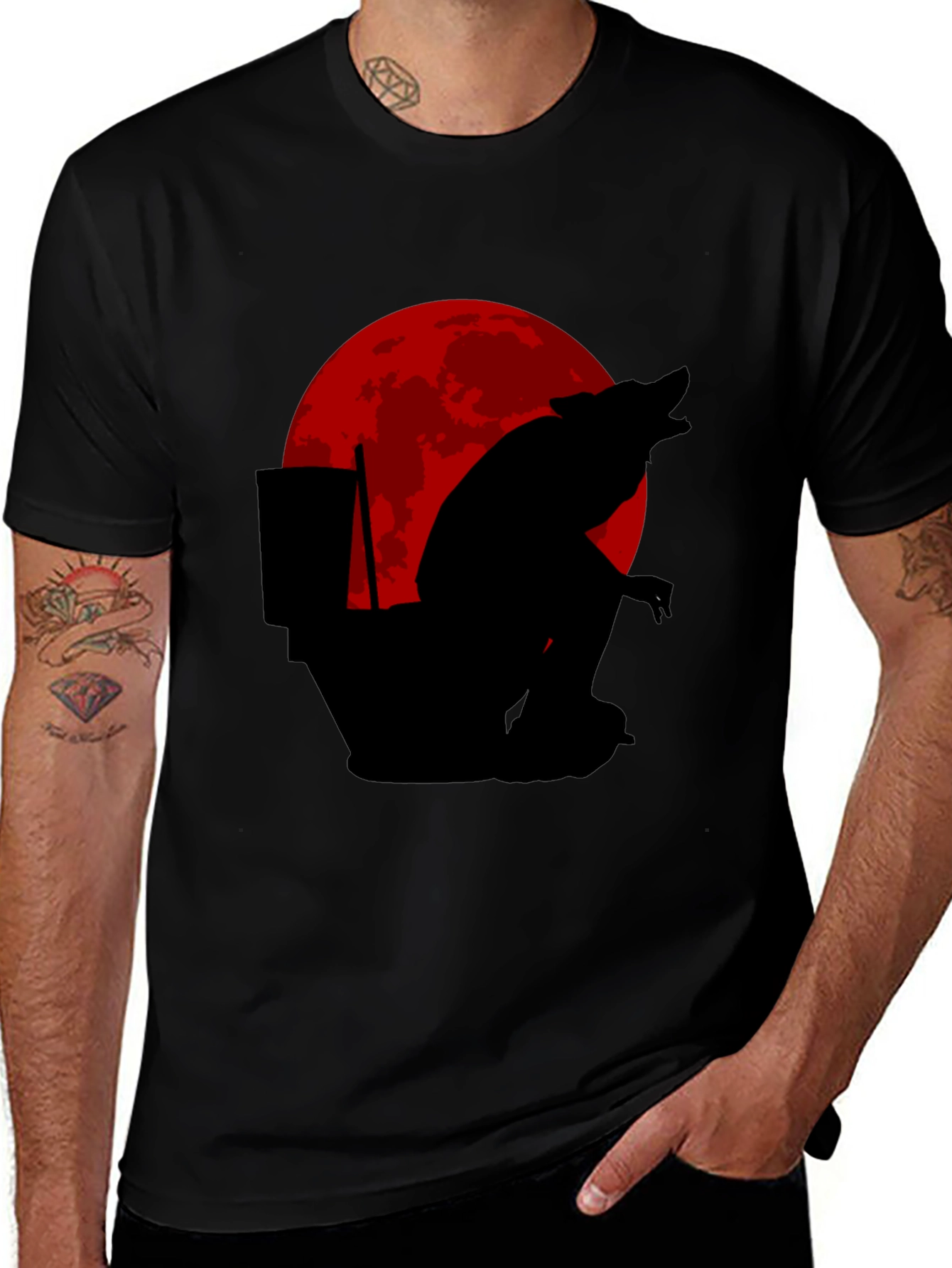 Funny Werewolf Toilet Humor T-Shirt