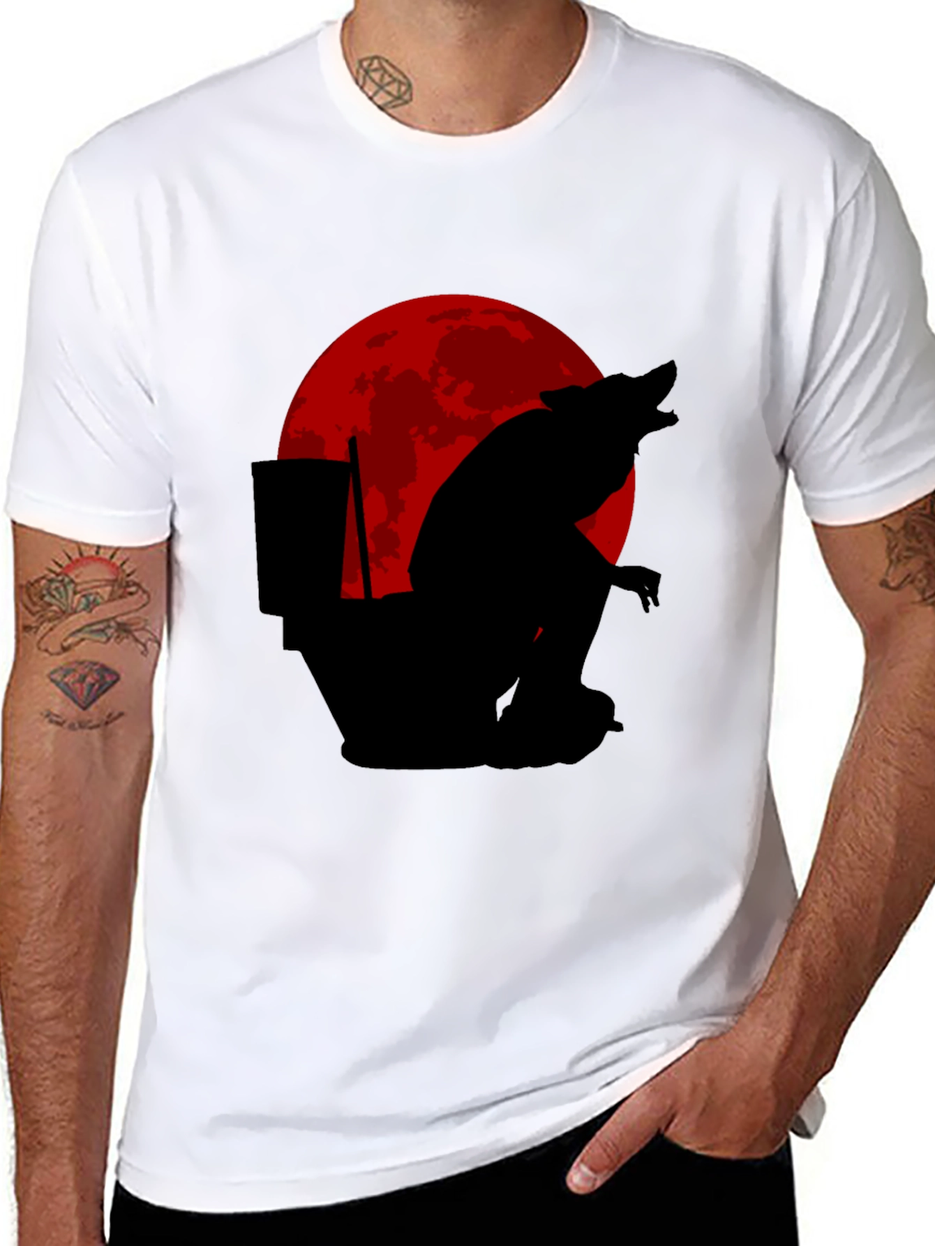 Funny Werewolf Toilet Humor T-Shirt