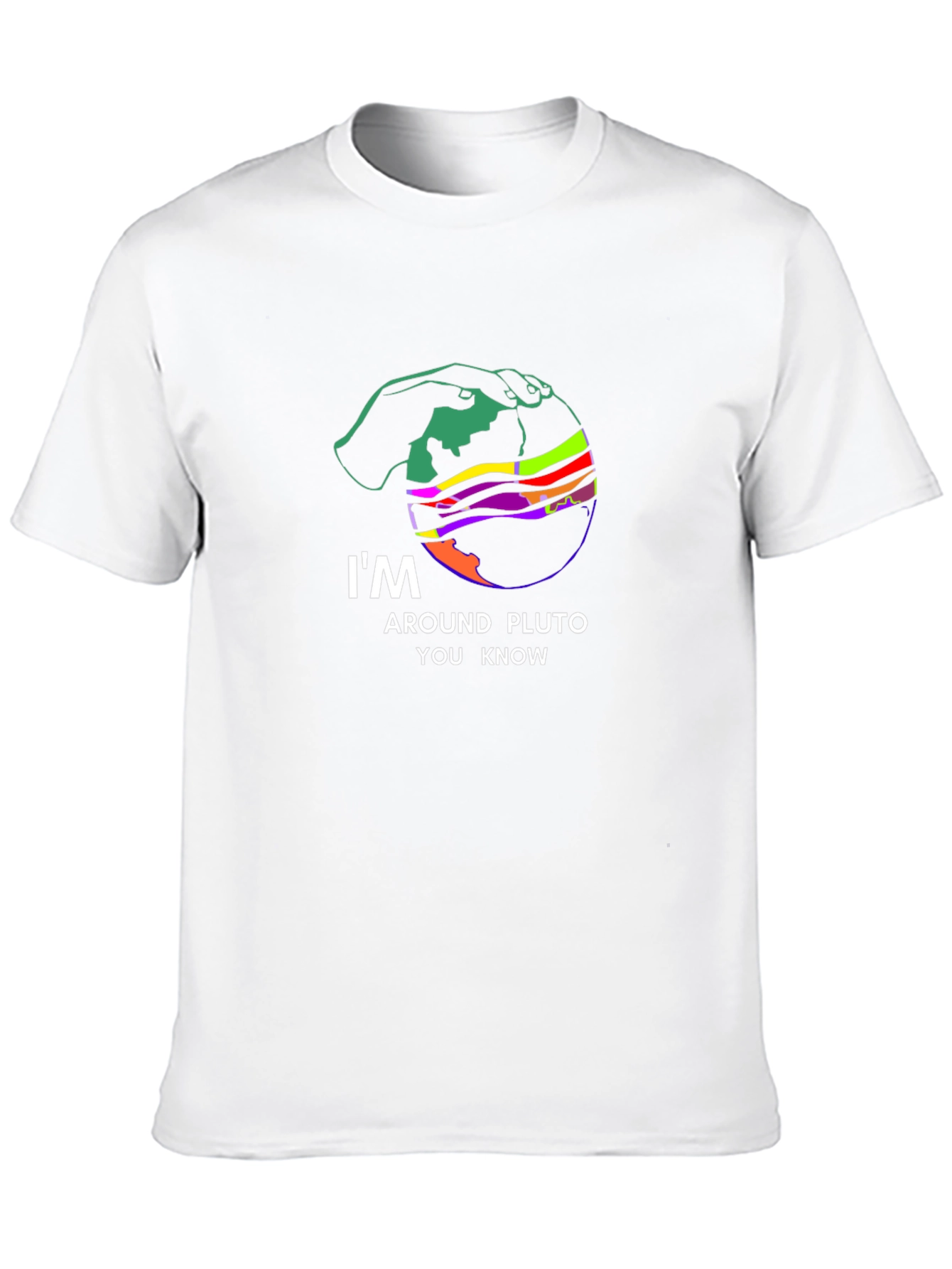 Around Pluto Graphic T-Shirt - Black Crew Neck Tee