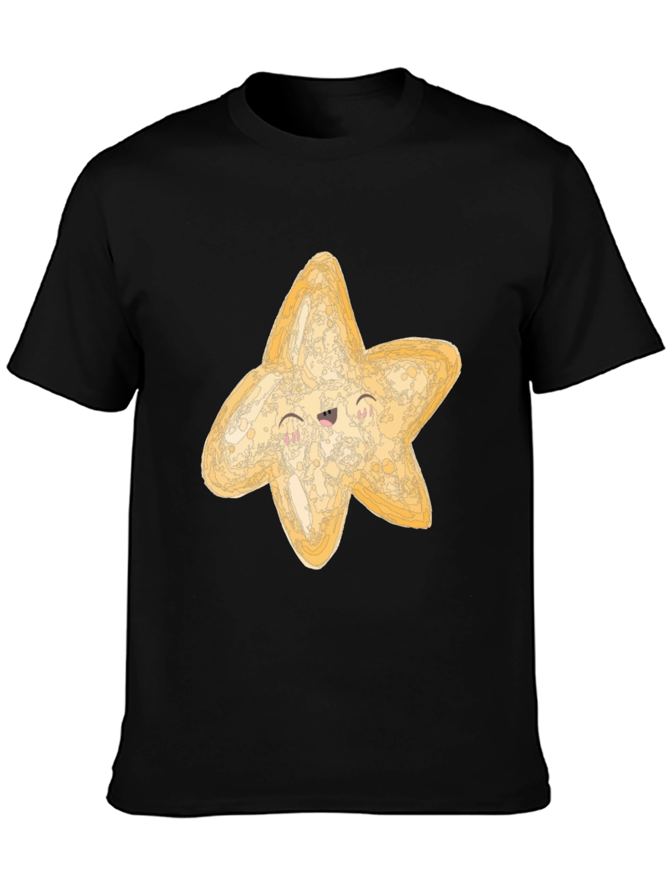 Cute Starfish Graphic Black T-Shirt