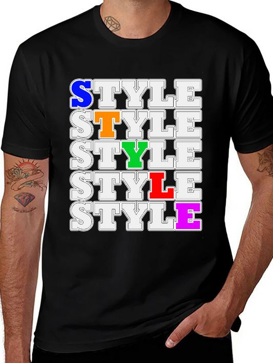 Colorful Style Graphic Tee - Trendy Casual Wear