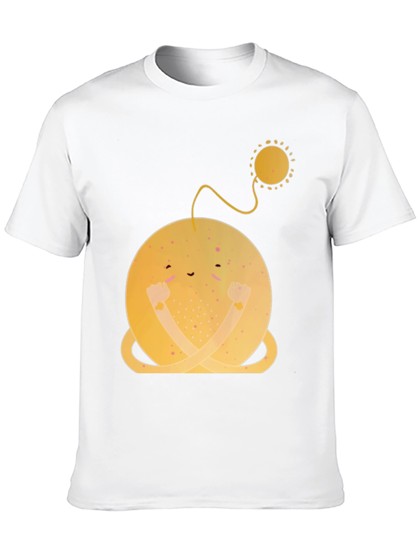 Smiling Planet Graphic Tee - Black Cotton Comfort