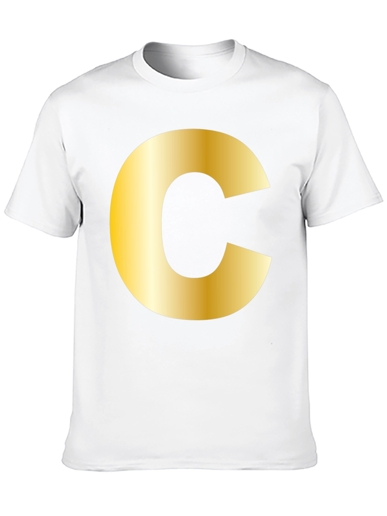 Bold Initial C T-Shirt - Black Cotton Tee
