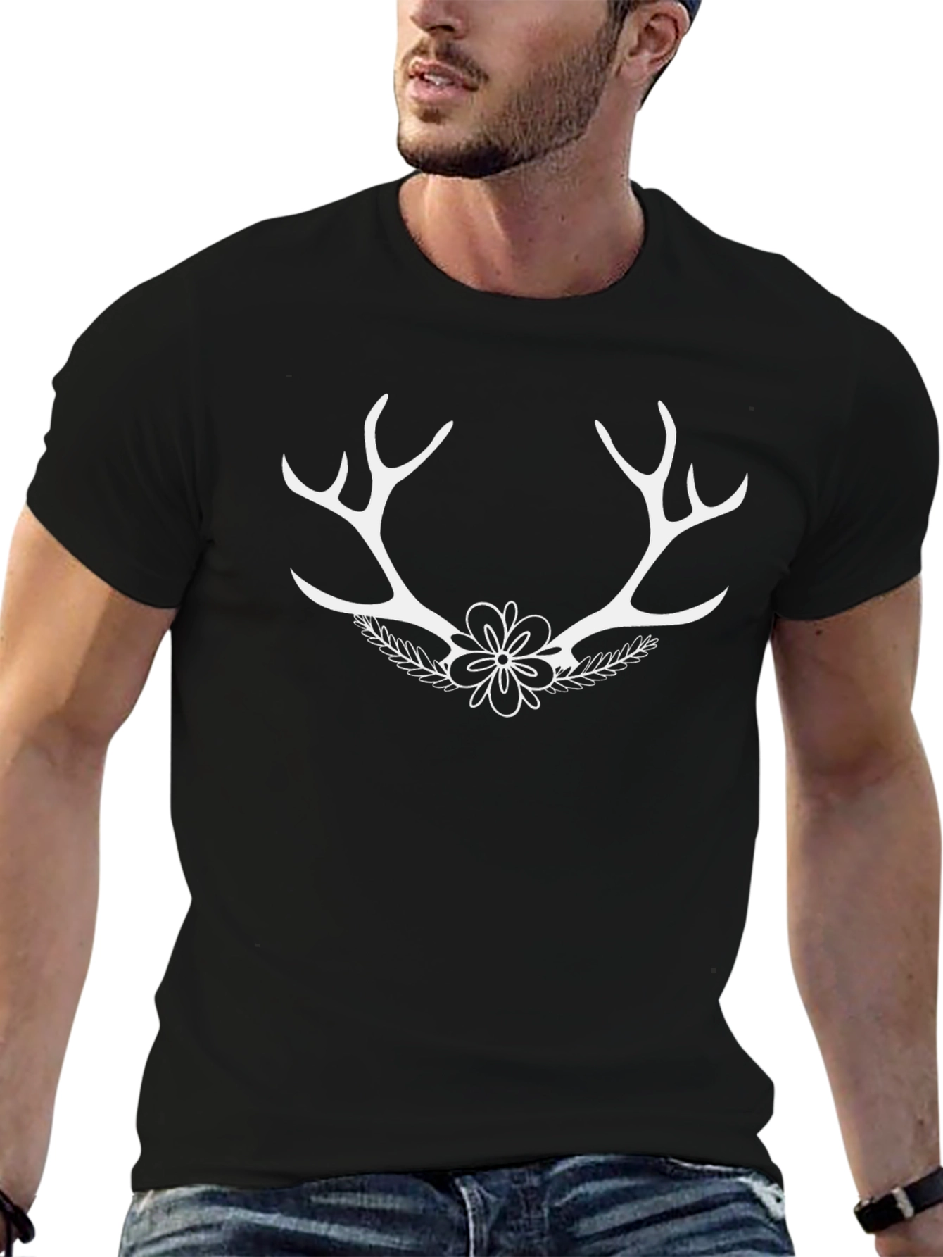 Antler Flower Graphic T-Shirt