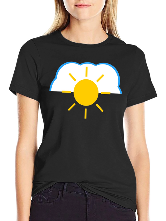 Cloud and Sun Graphic Tee - Black T-Shirt