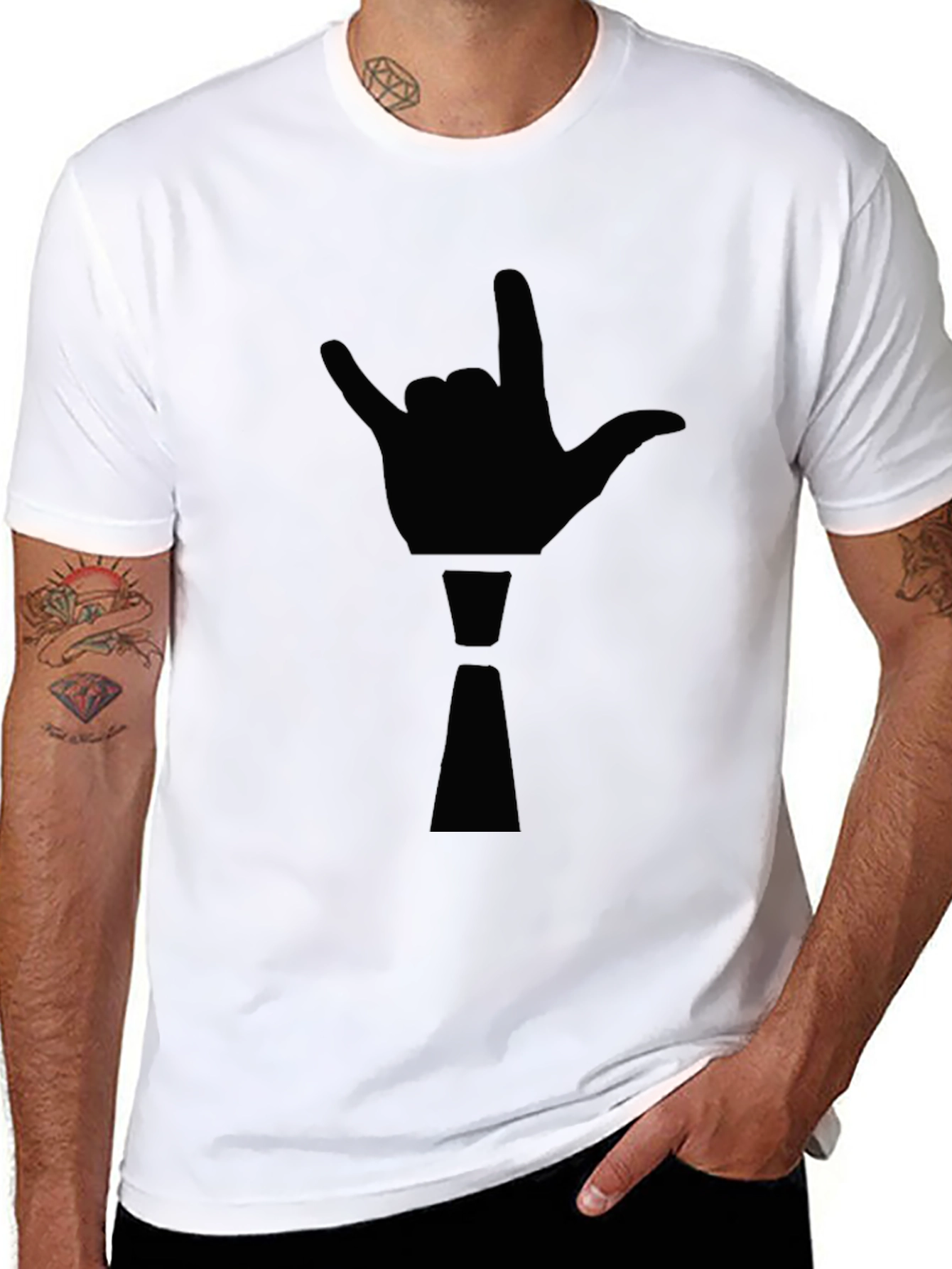 ASL I Love You Tie T-Shirt