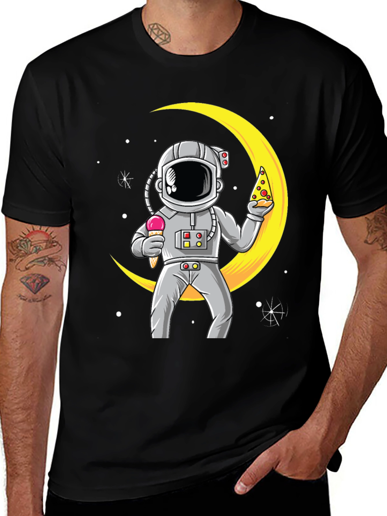 Astronaut Pizza & Ice Cream T-Shirt
