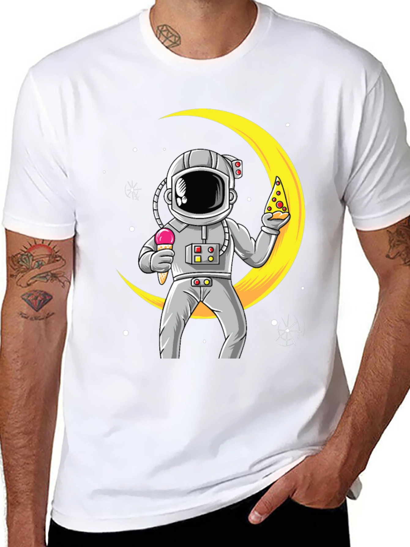 Astronaut Pizza & Ice Cream T-Shirt