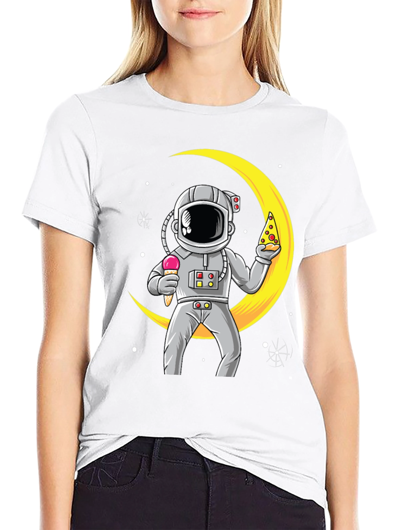 Astronaut Pizza & Ice Cream T-Shirt