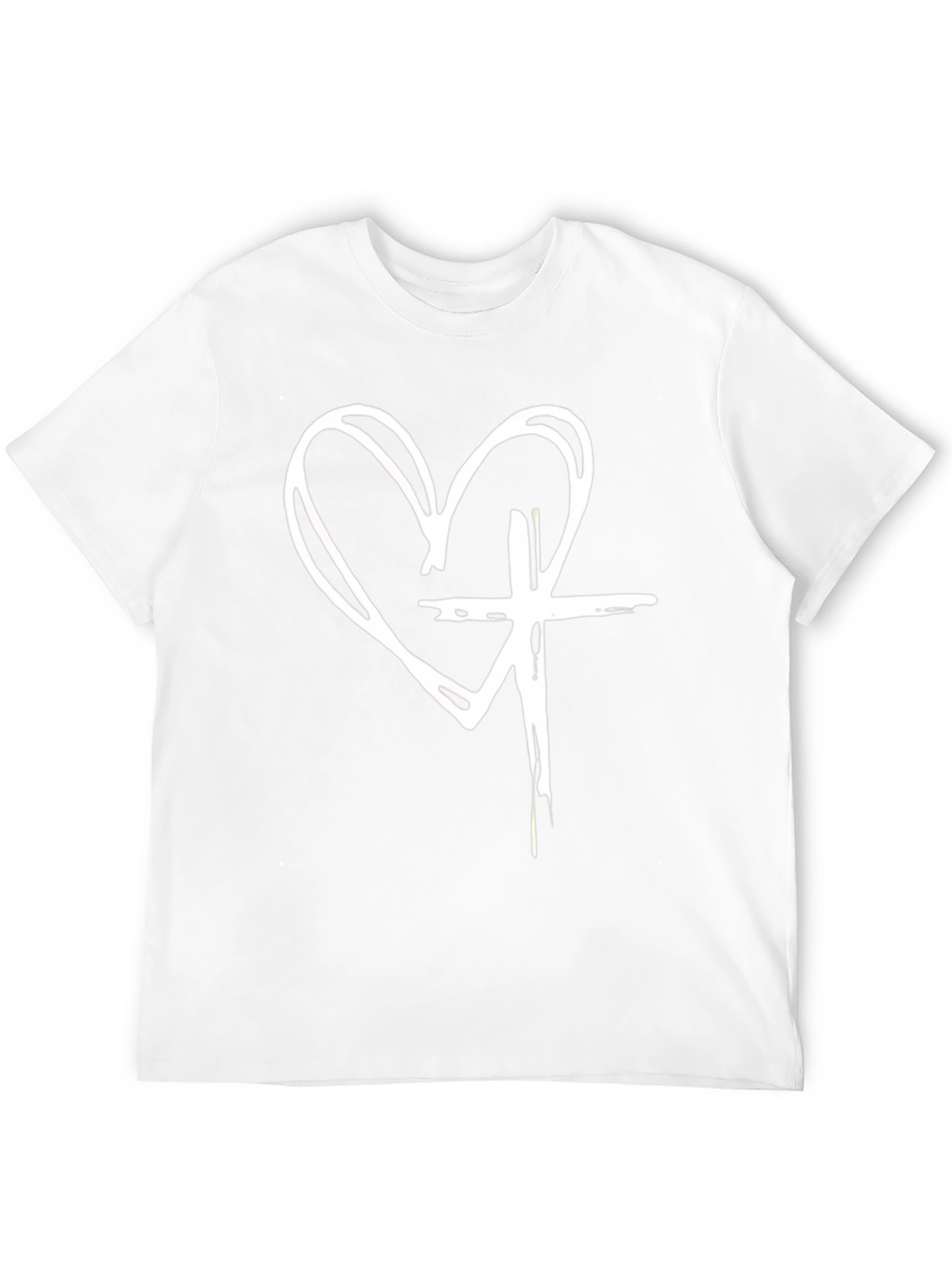 Heart Cross Graphic Black T-Shirt