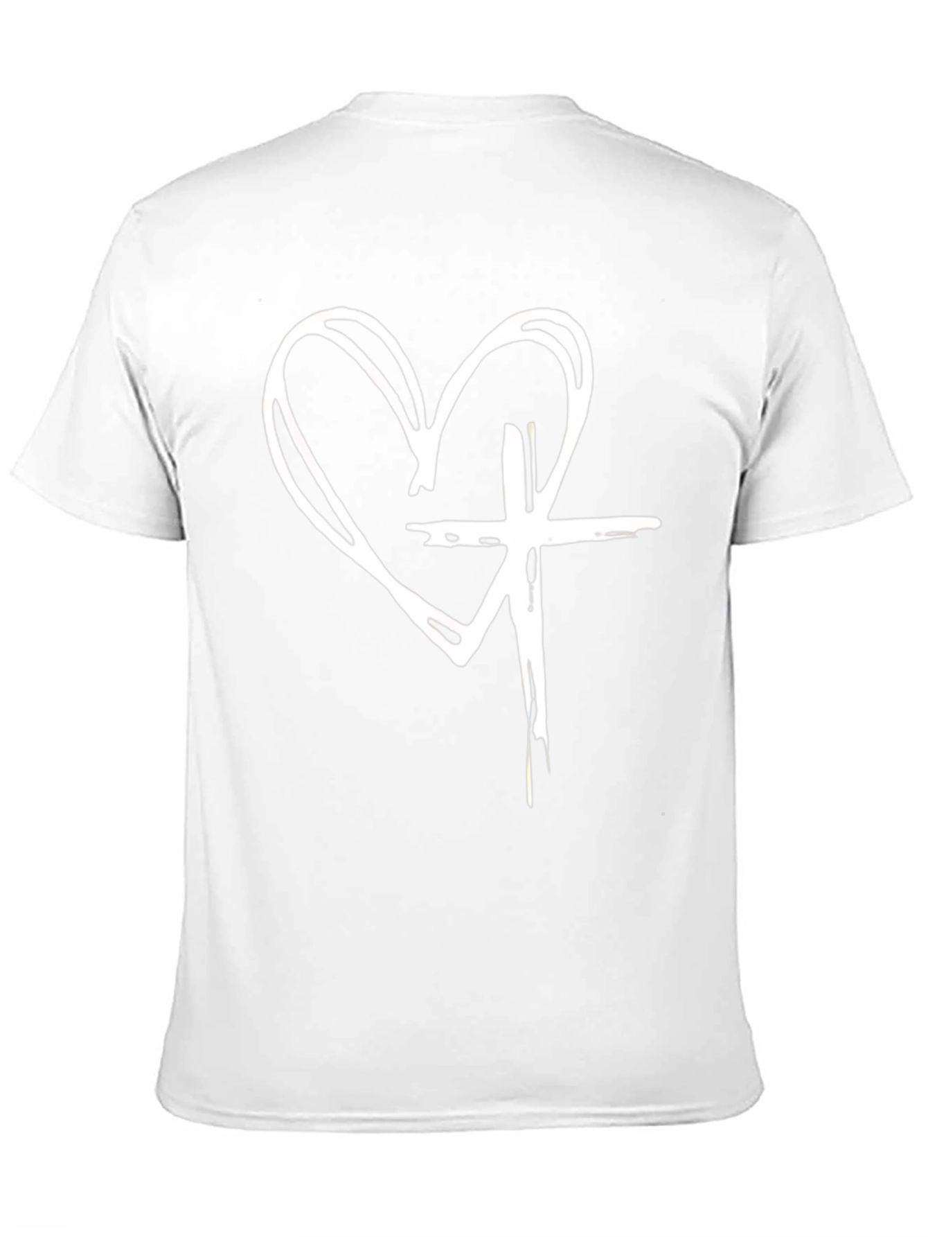 Heart Cross Graphic Black T-Shirt