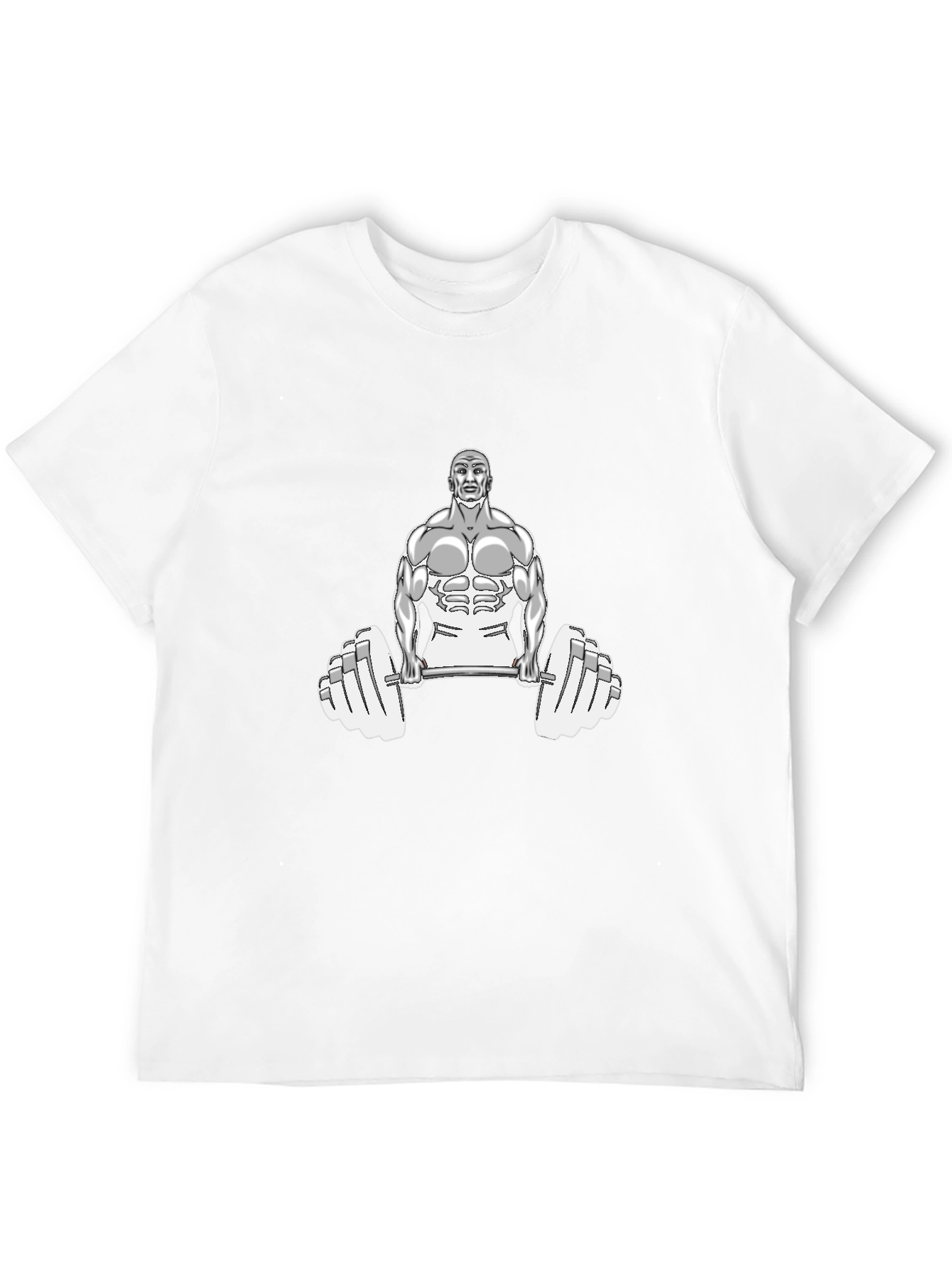 Black Gym T-Shirt with Weightlifter Graphic