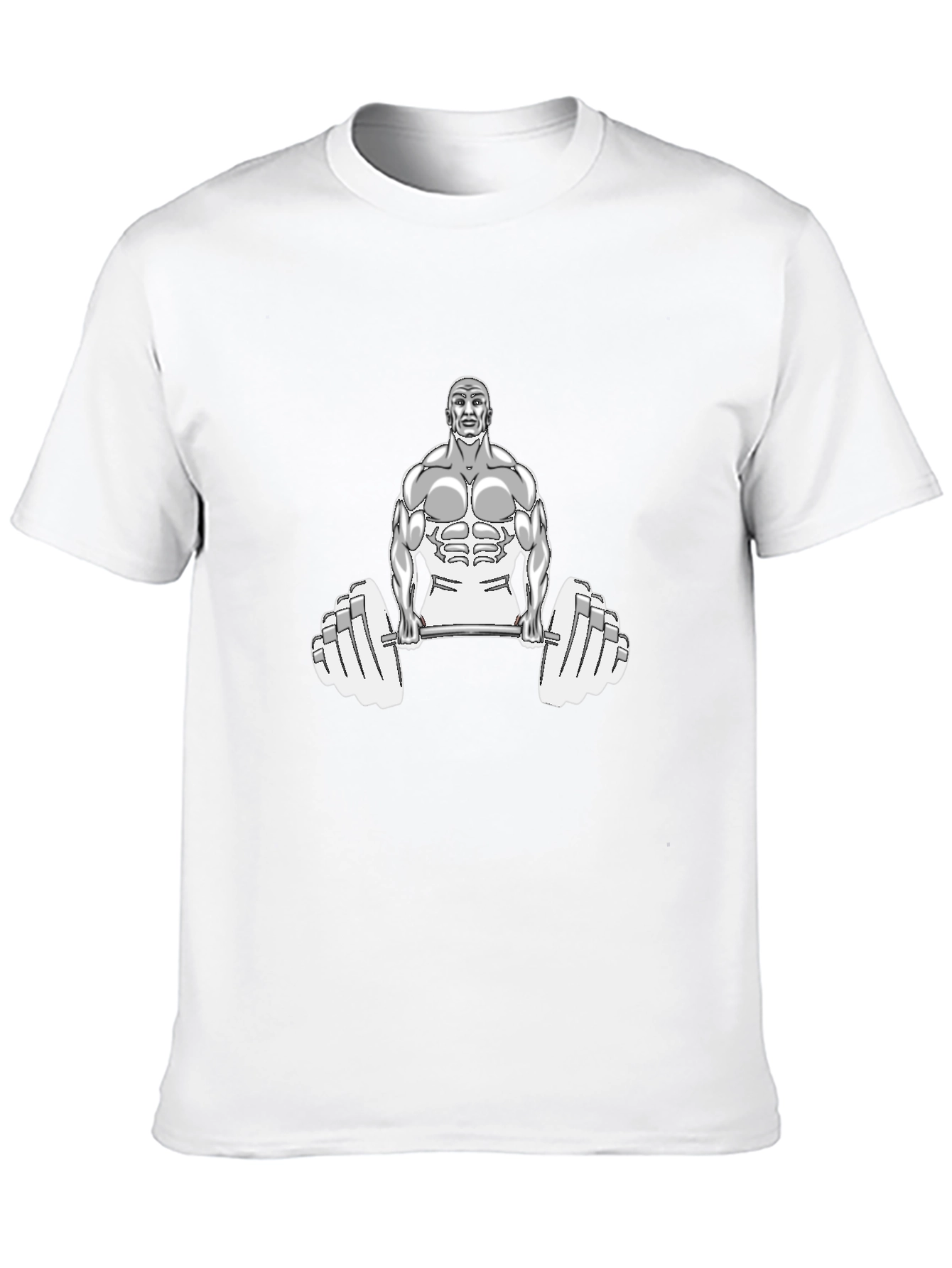 Black Gym T-Shirt with Weightlifter Graphic