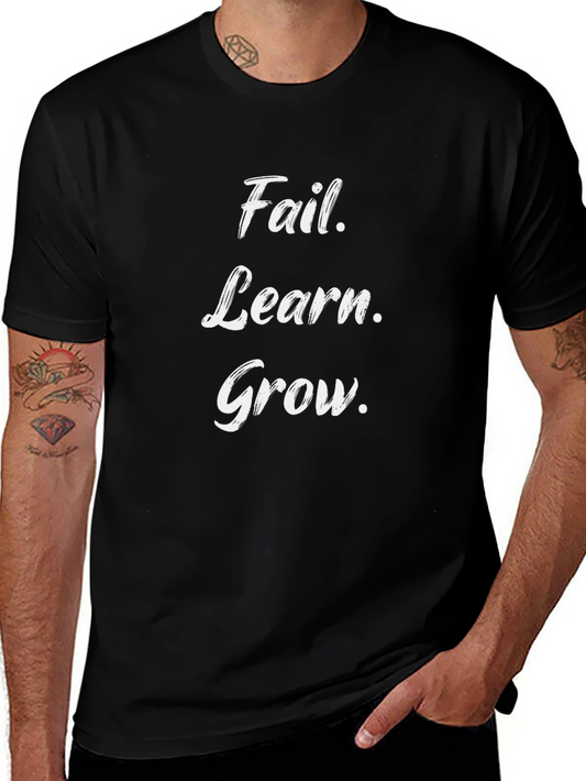Fail Learn Grow Black T-Shirt