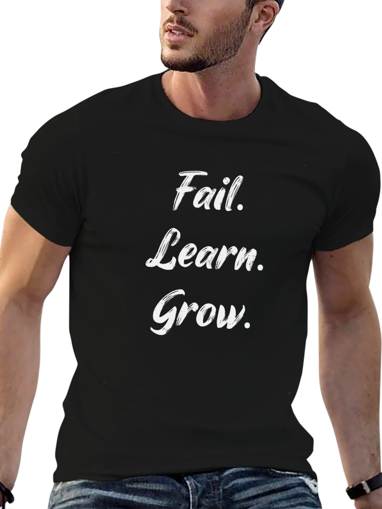Fail Learn Grow Black T-Shirt
