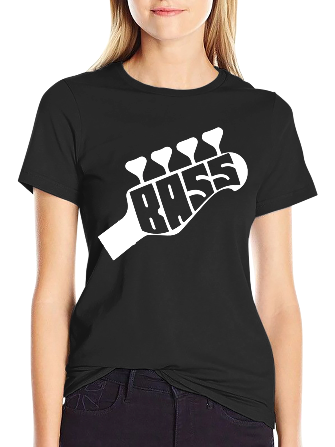 Bass Guitar Headstock T-Shirt - Music Lover Tee