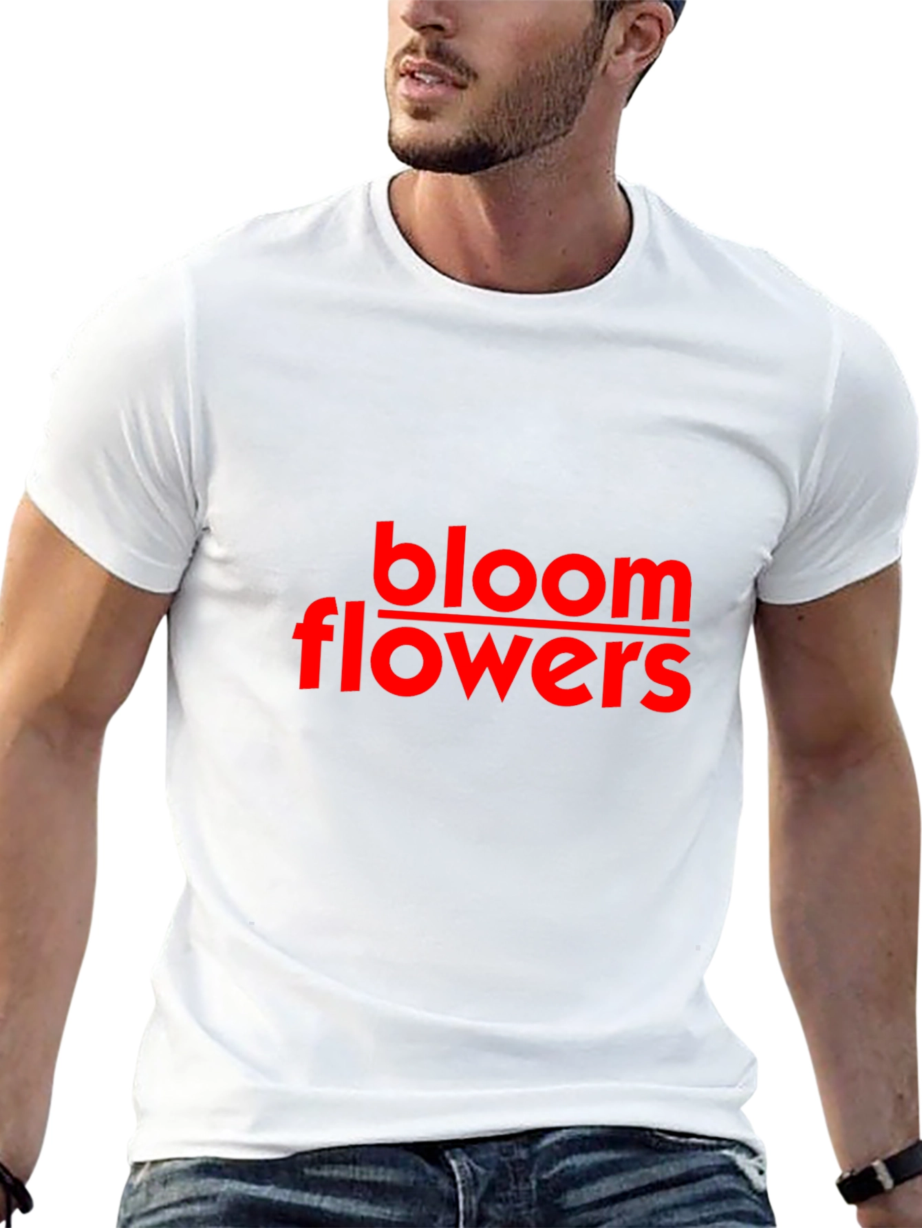Bloom Flowers Black Cotton Tee