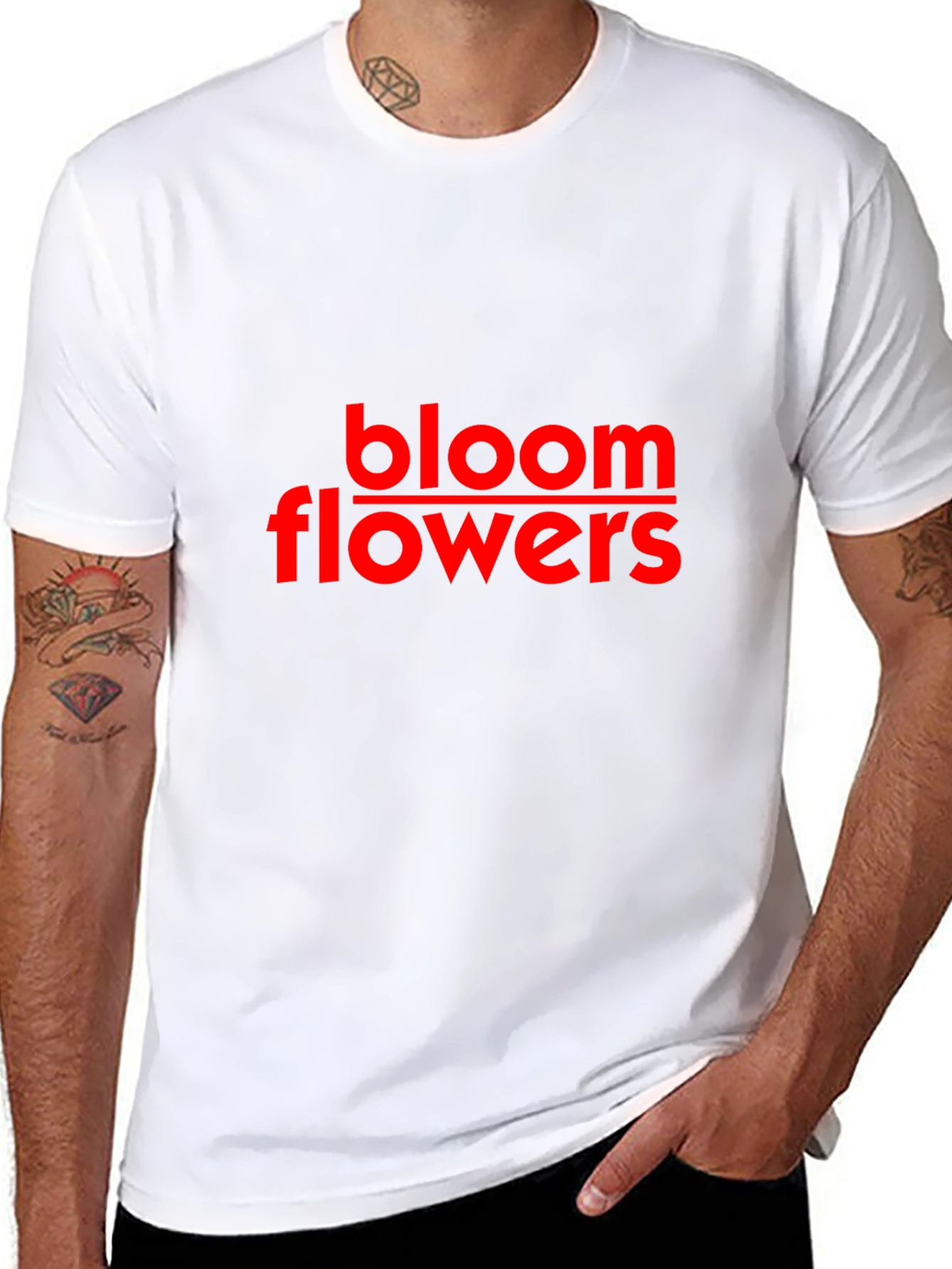 Bloom Flowers Black Cotton Tee