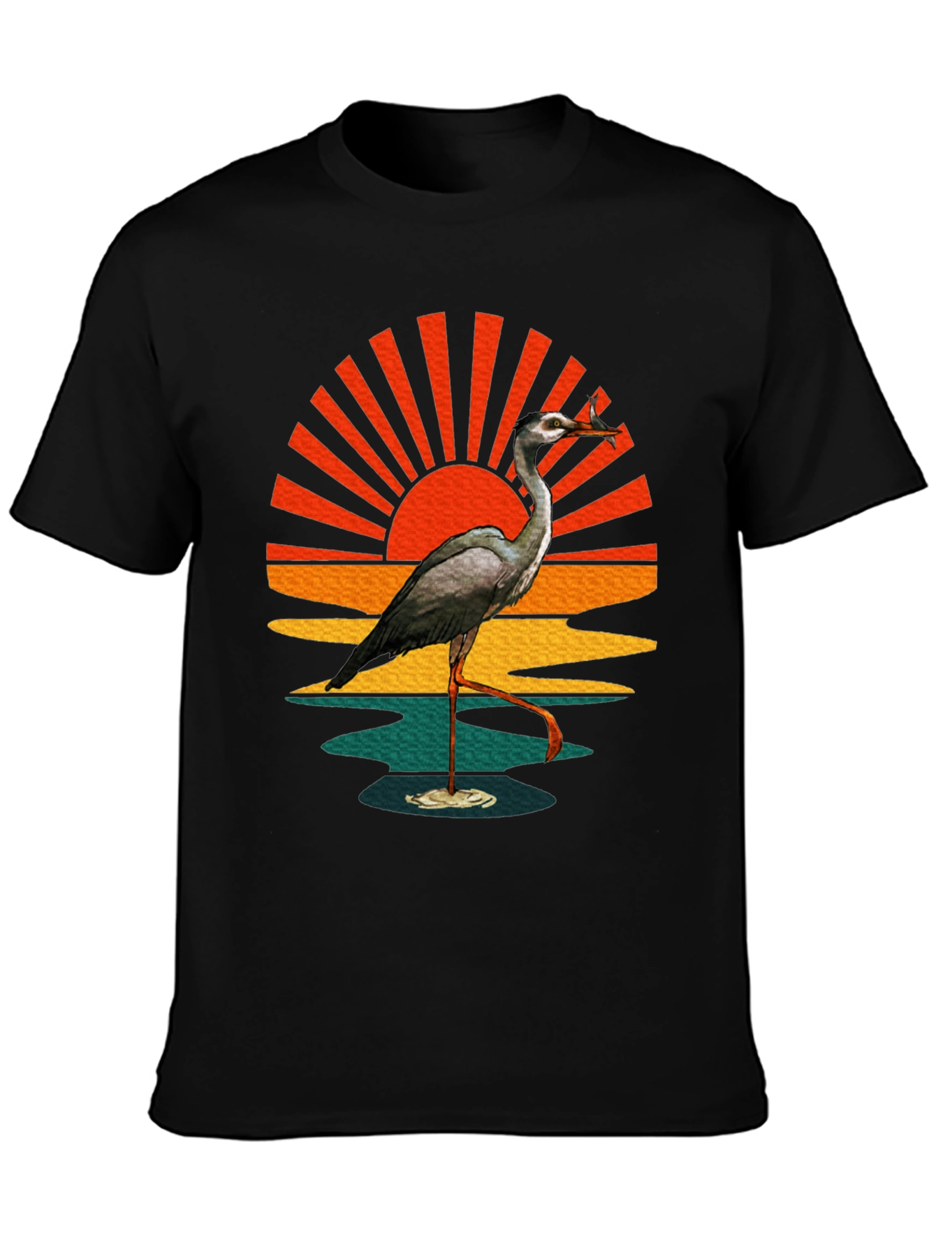 Heron Sunset Graphic Tee