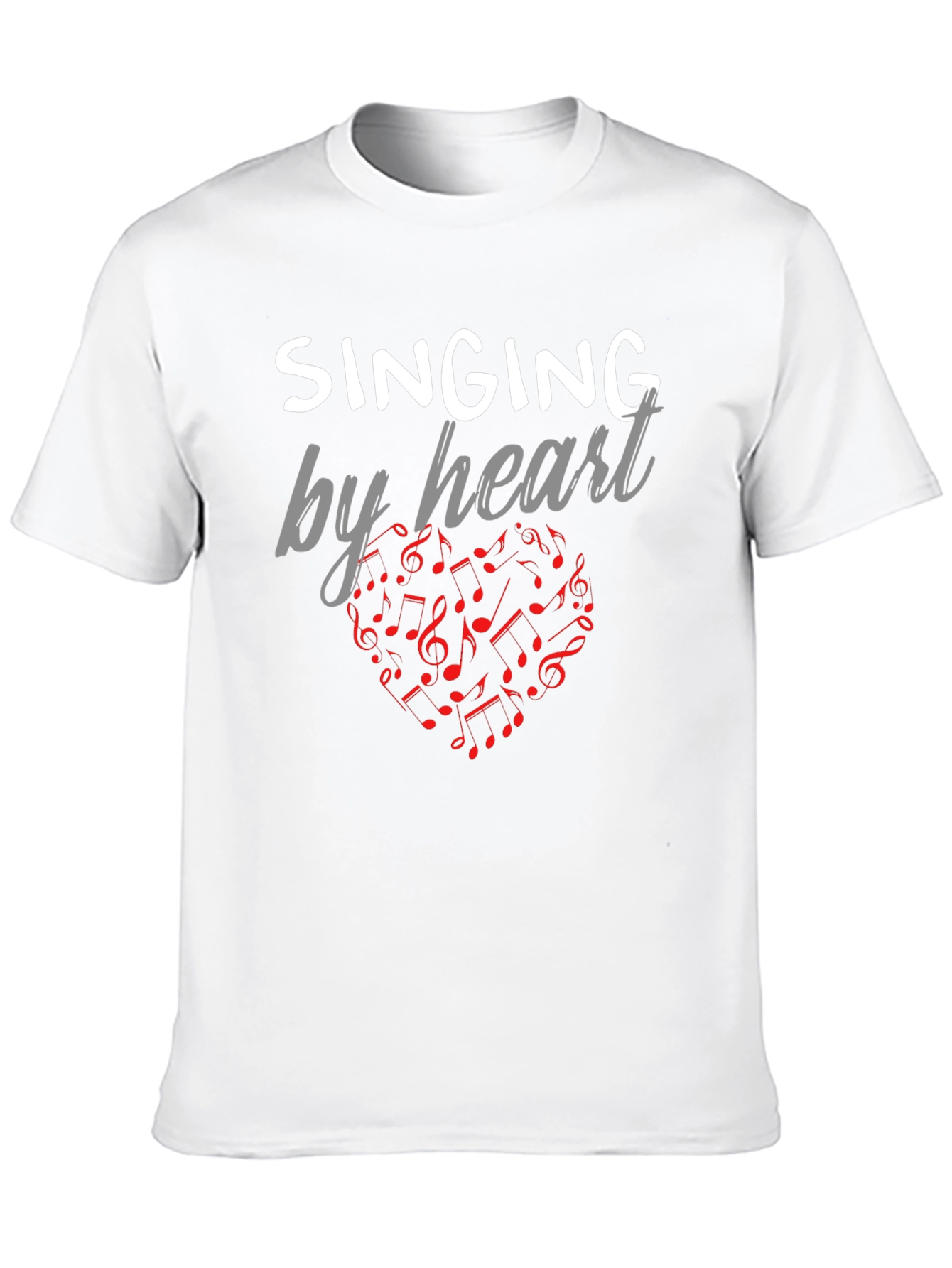 Singing By Heart T-Shirt - Music Notes Heart Tee