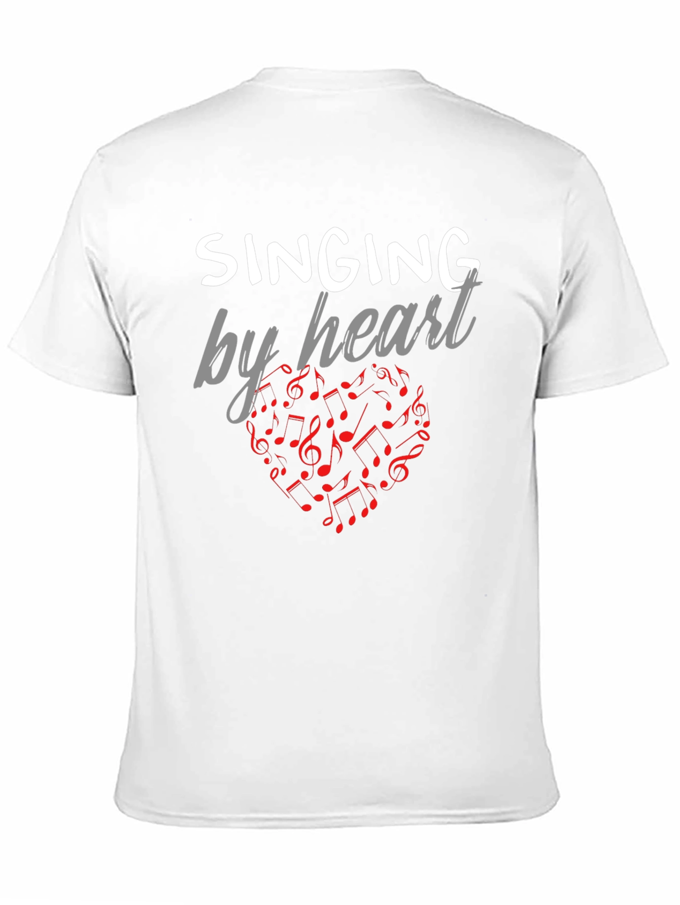 Singing By Heart T-Shirt - Music Notes Heart Tee