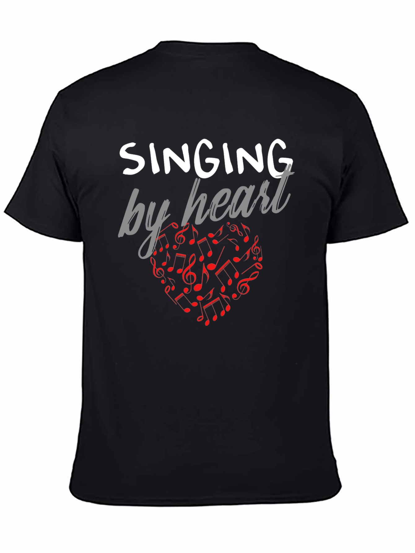 Singing By Heart T-Shirt - Music Notes Heart Tee