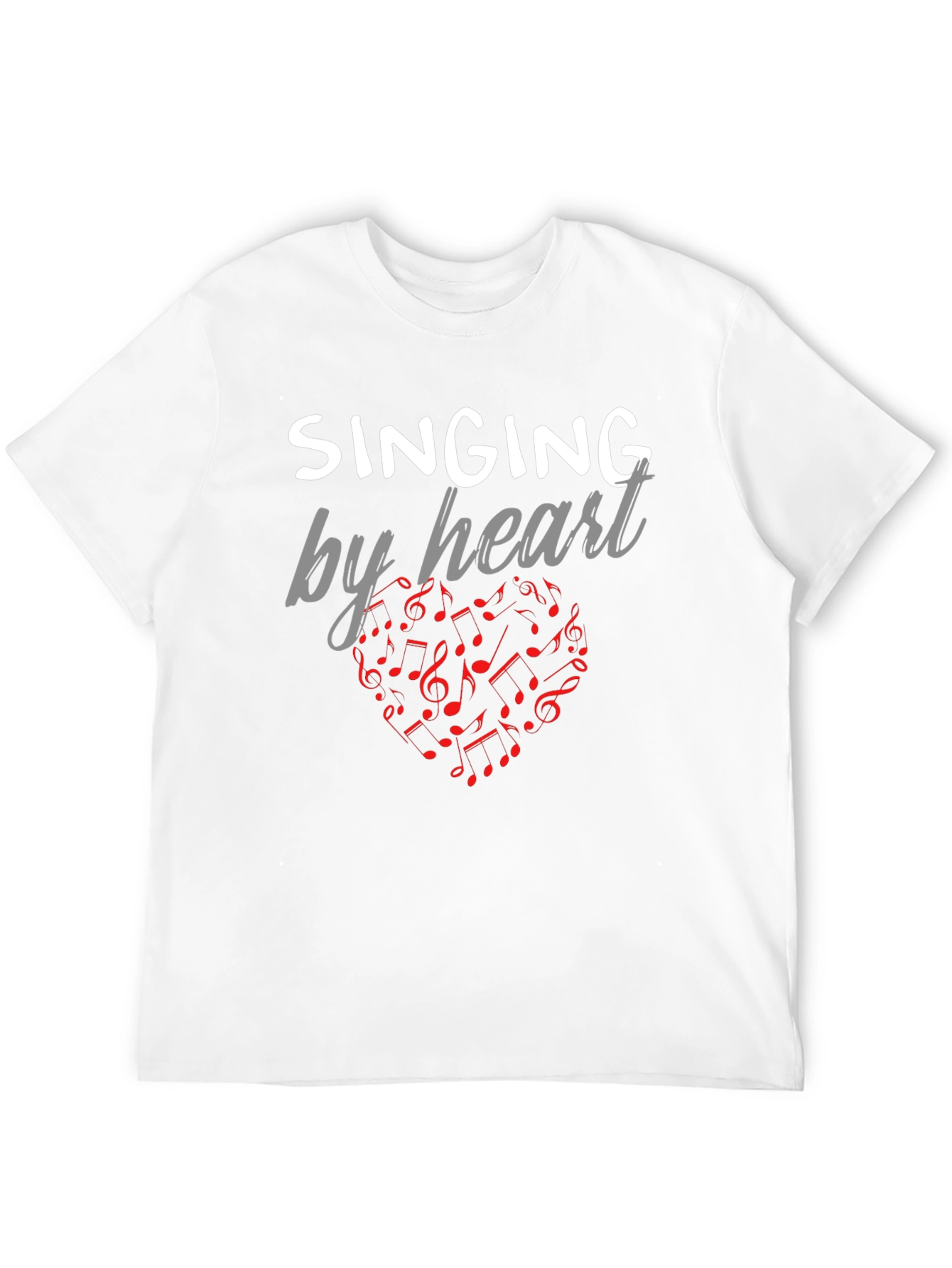 Singing By Heart T-Shirt - Music Notes Heart Tee