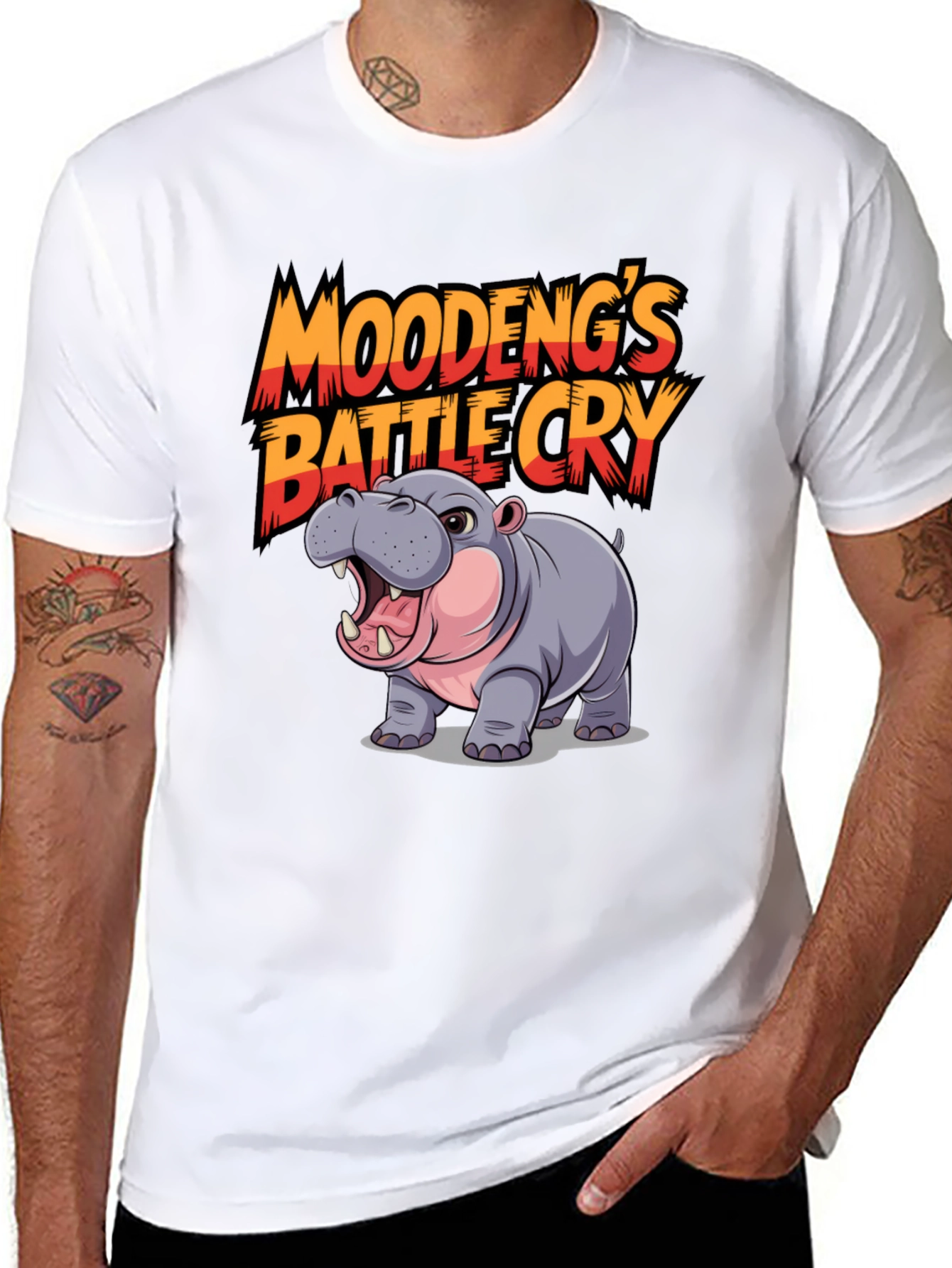 Moodengs Battle Cry Hippo Graphic Tee
