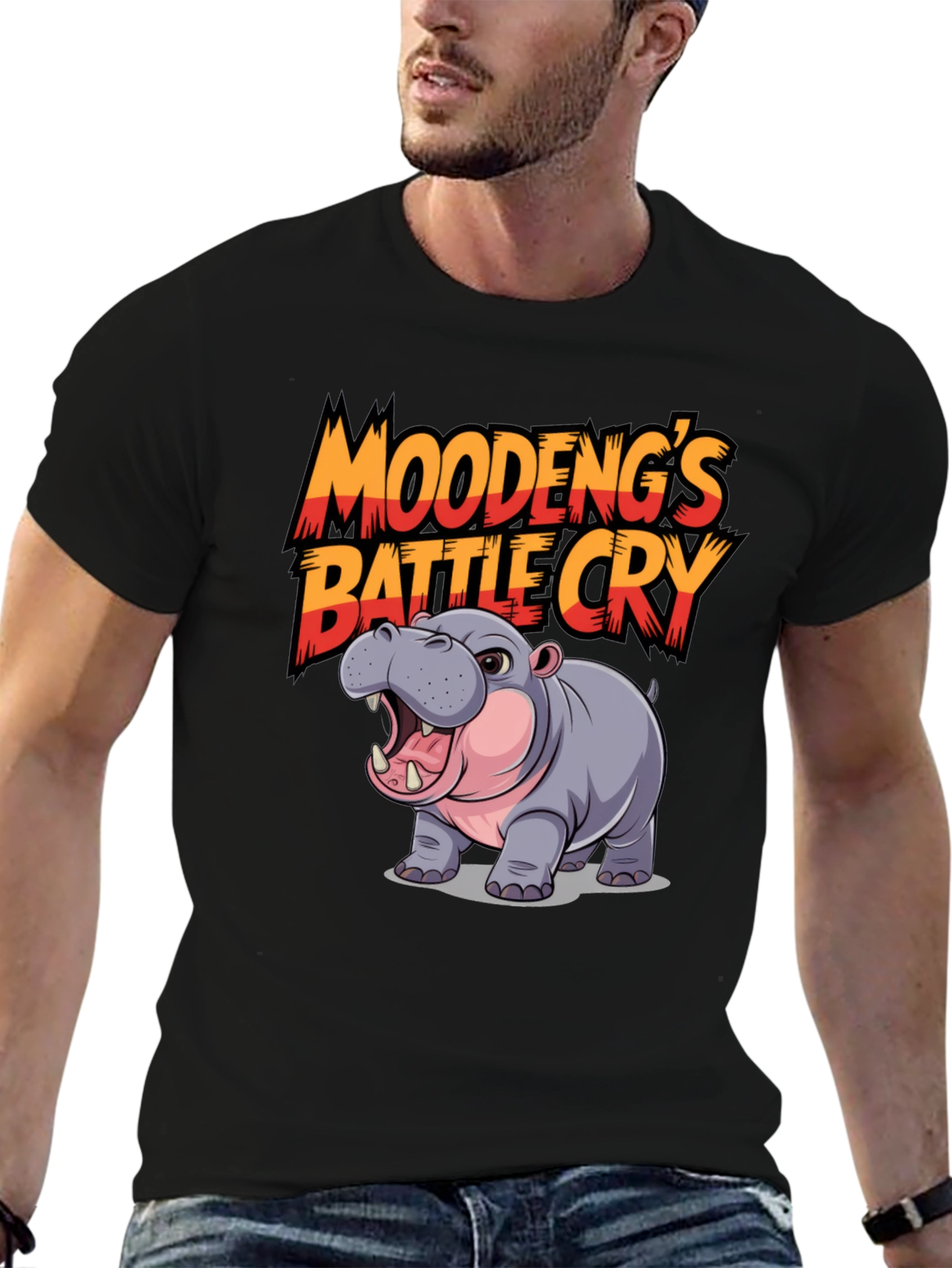 Moodengs Battle Cry Hippo Graphic Tee