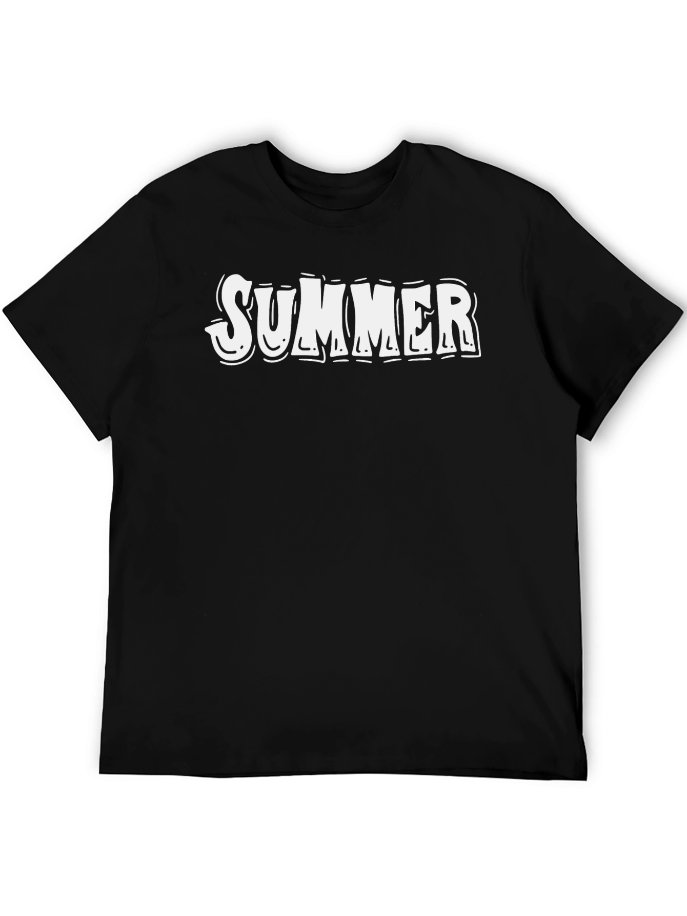 Summer Graphic Tee - Black Cotton T-Shirt