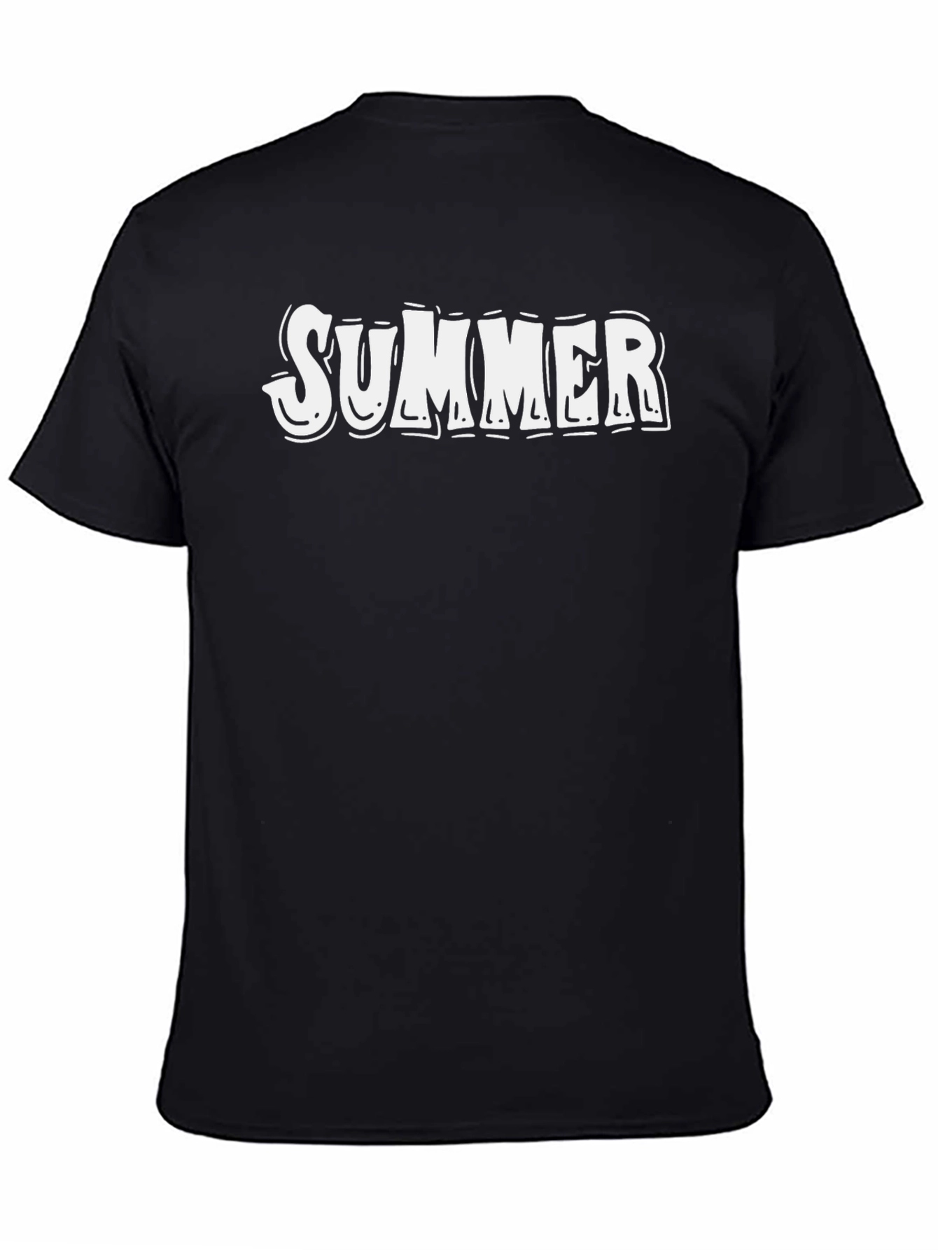 Summer Graphic Tee - Black Cotton T-Shirt
