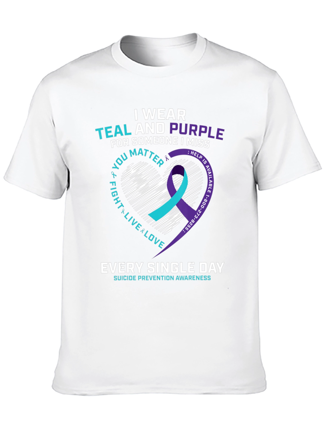 Teal & Purple Suicide Prevention Awareness T-Shirt